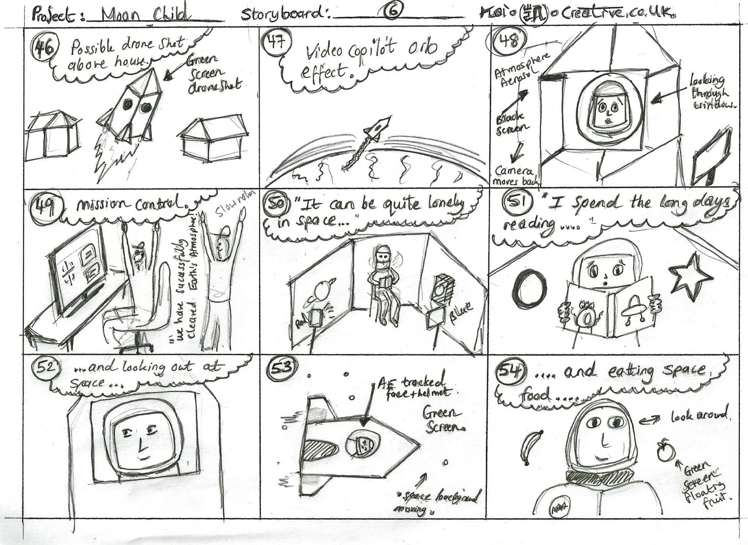 Complete Script and Storyboard for Rocket Girl - image 6 - student project