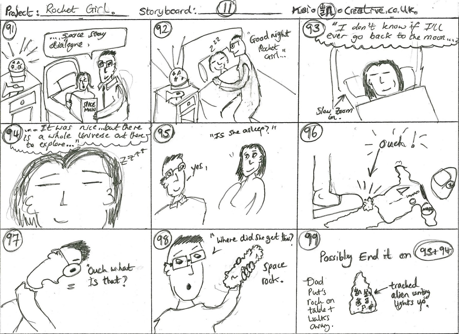 Complete Script and Storyboard for Rocket Girl - image 11 - student project