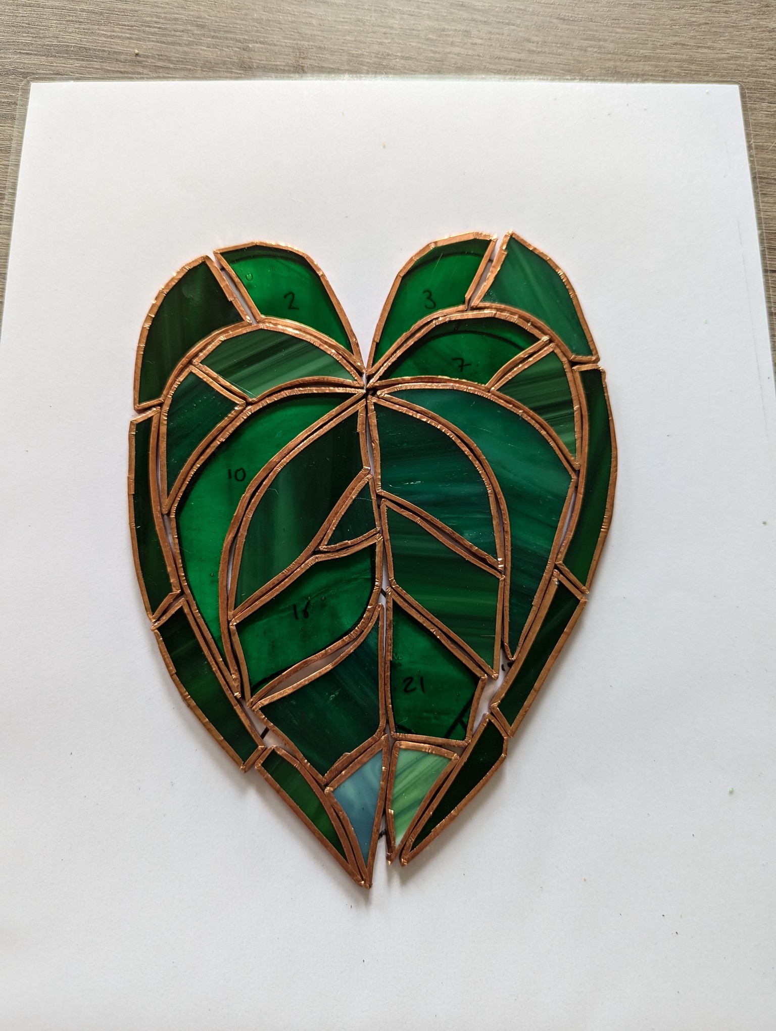 Stained glass leaf - image 1 - student project
