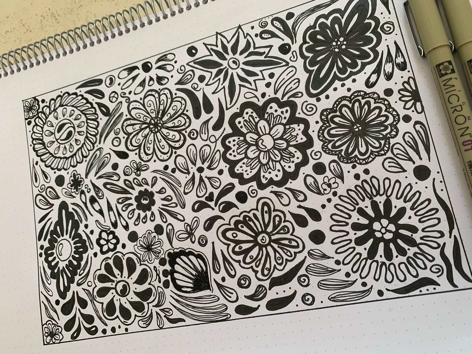 Creative Drawing with flowers and shapes - image 2 - student project