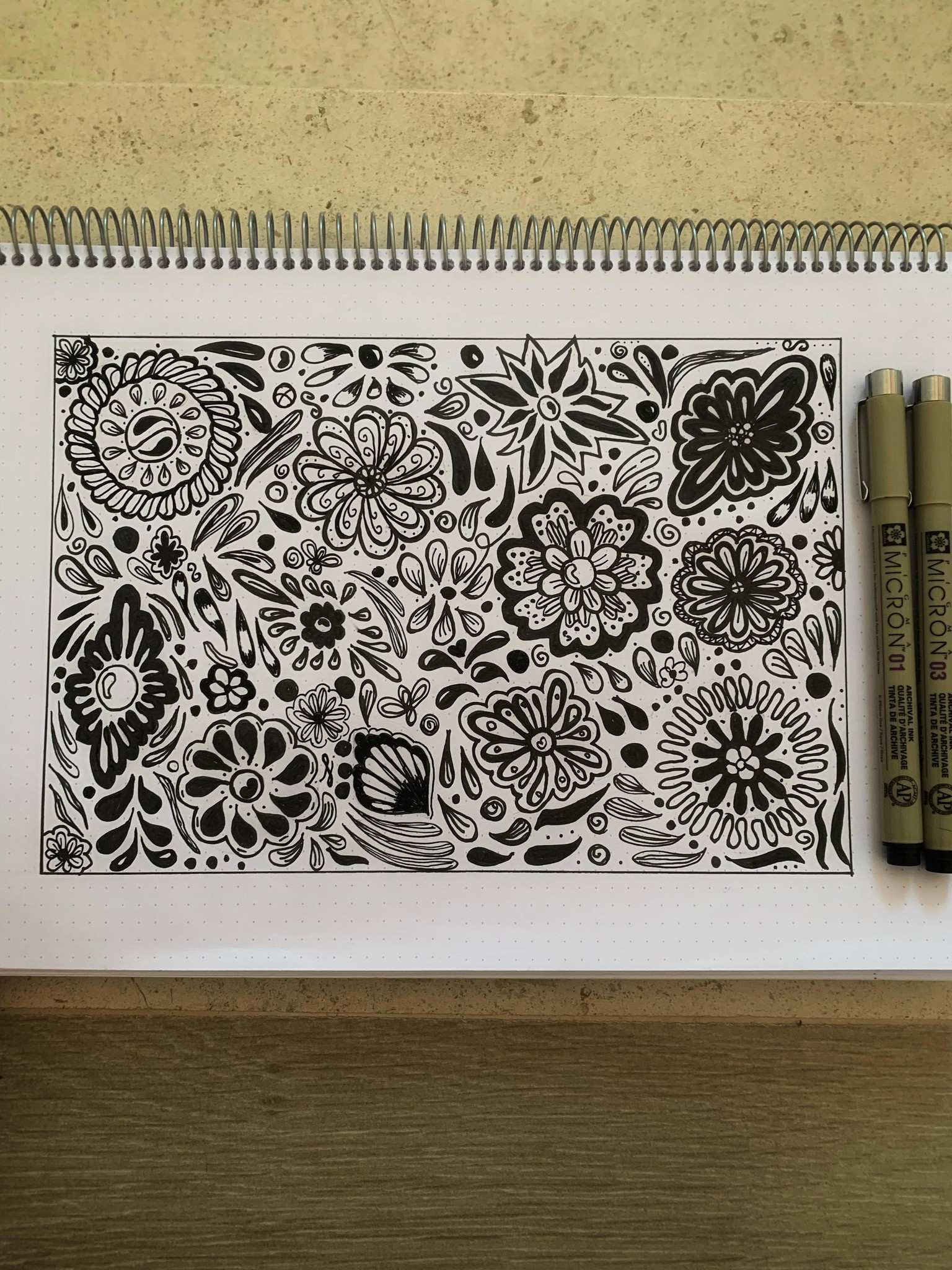 Creative Drawing with flowers and shapes - image 1 - student project