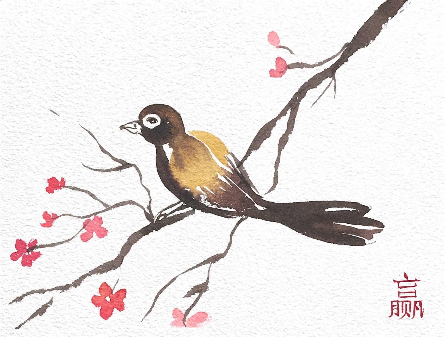 Japanese Inspired Watercolor Painting - image 3 - student project