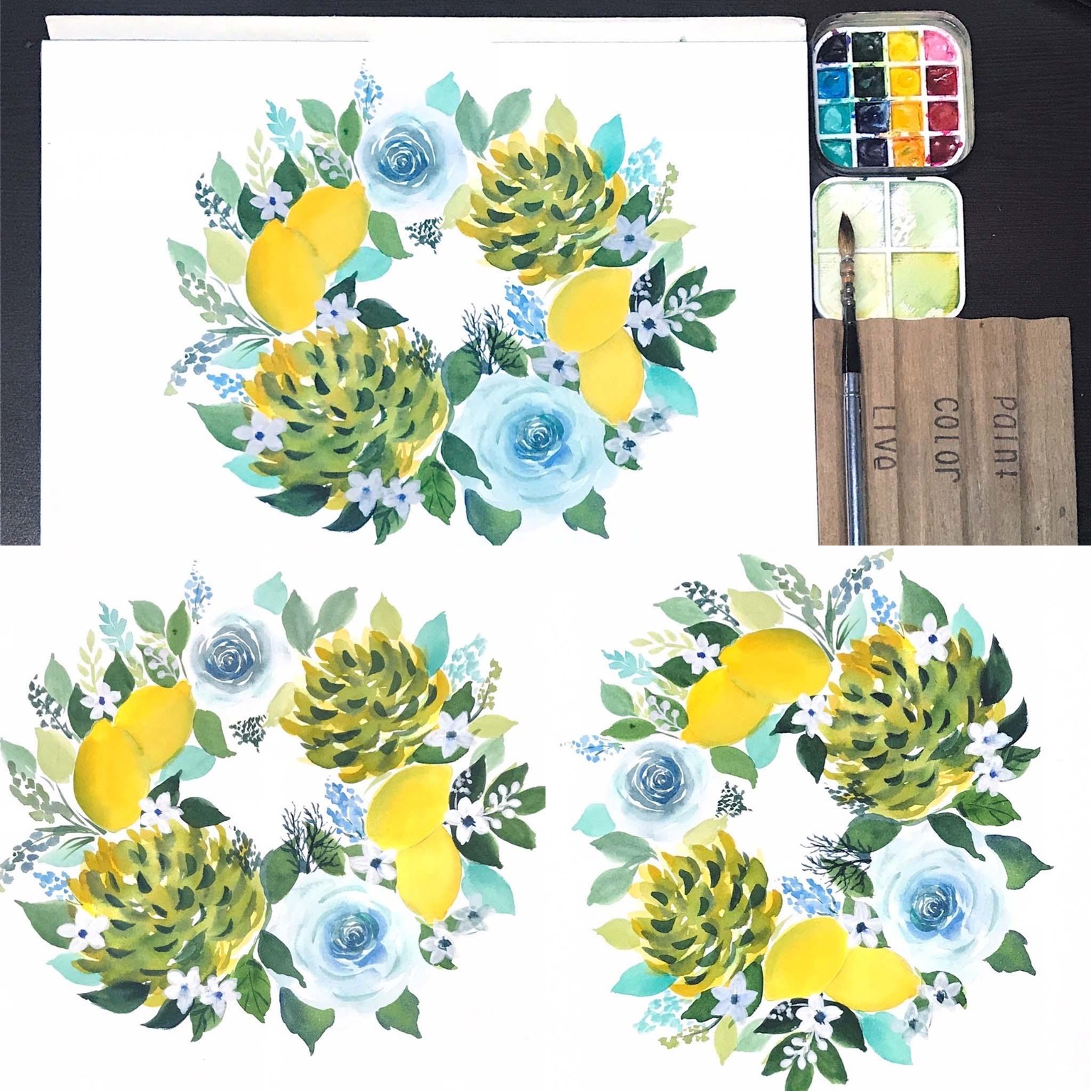 Fruits and Floral Wreath - image 4 - student project
