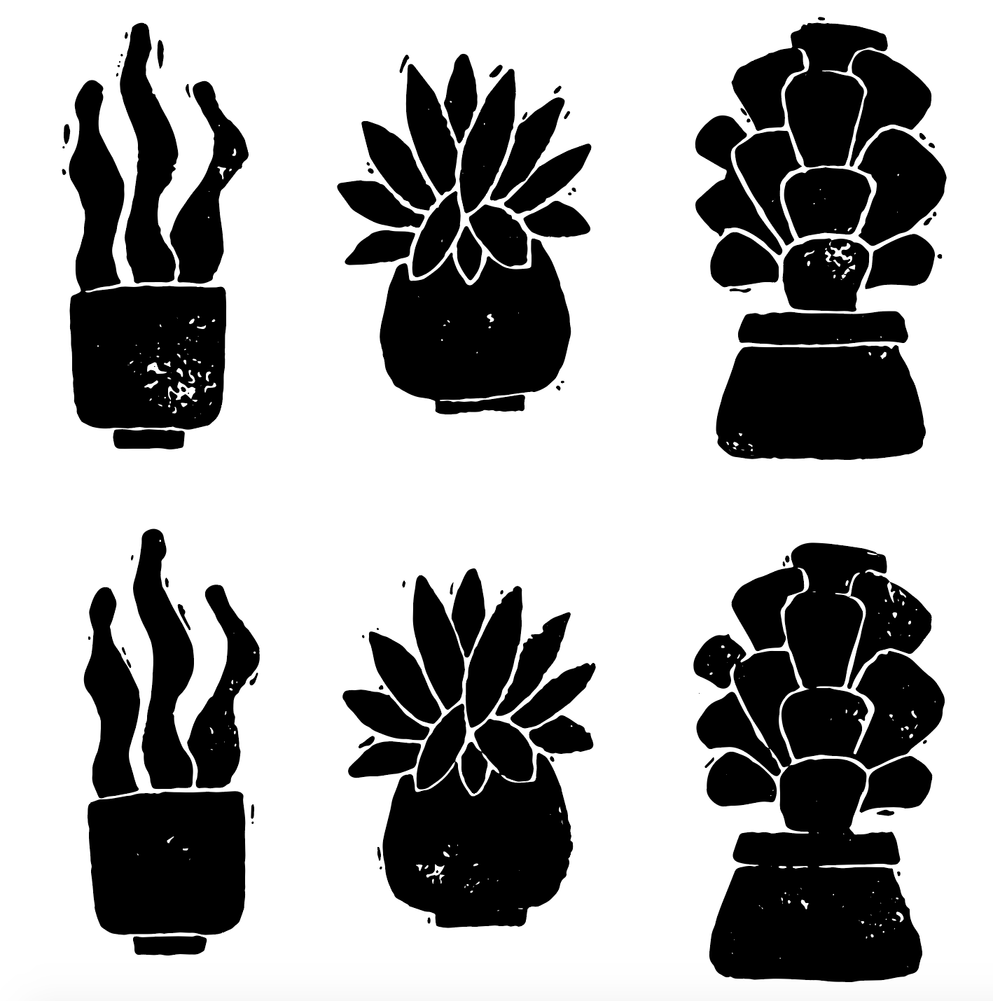 Succulent Block Print Pattern - image 1 - student project
