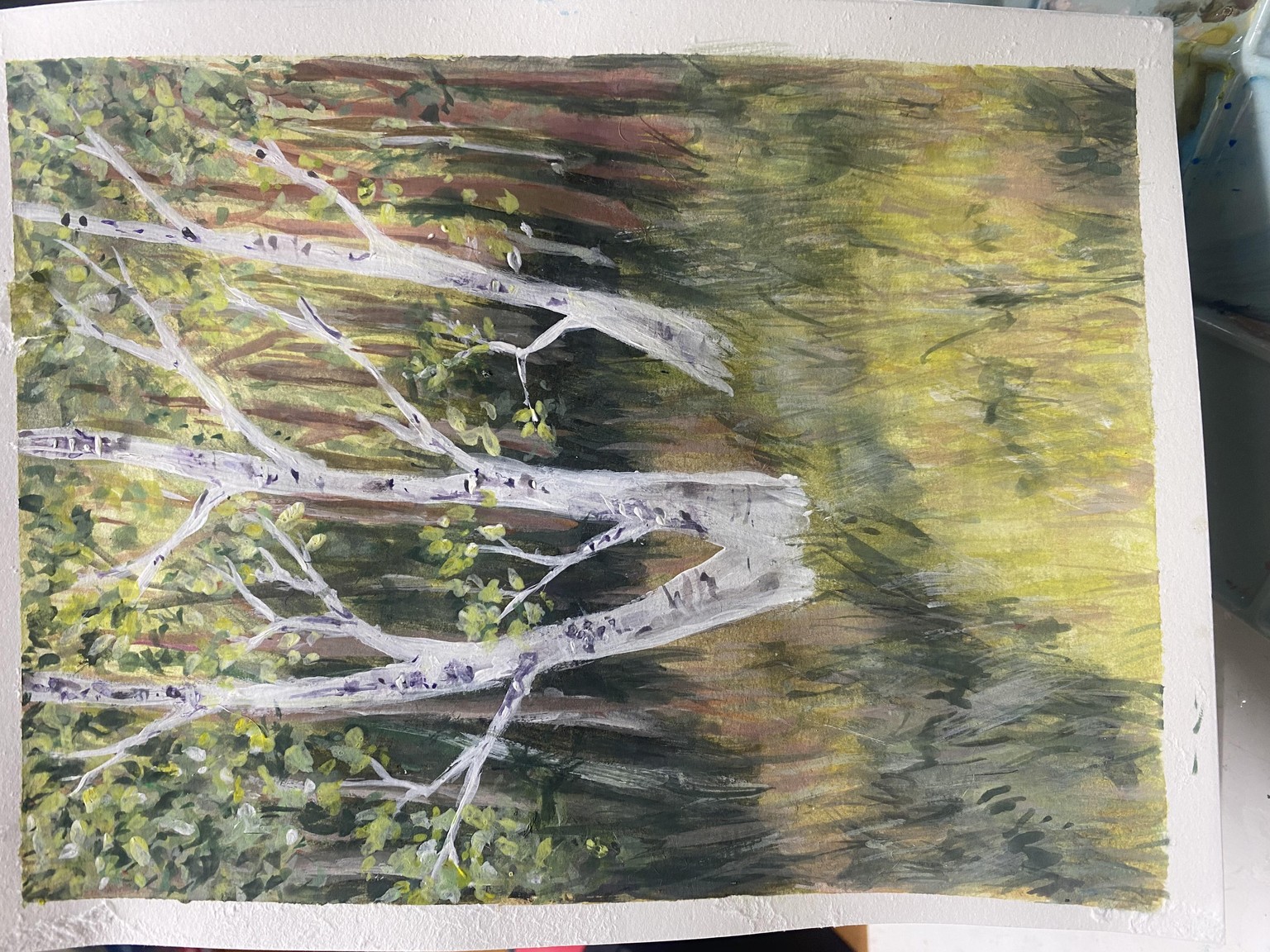 Gouache landscape: Trees - image 1 - student project