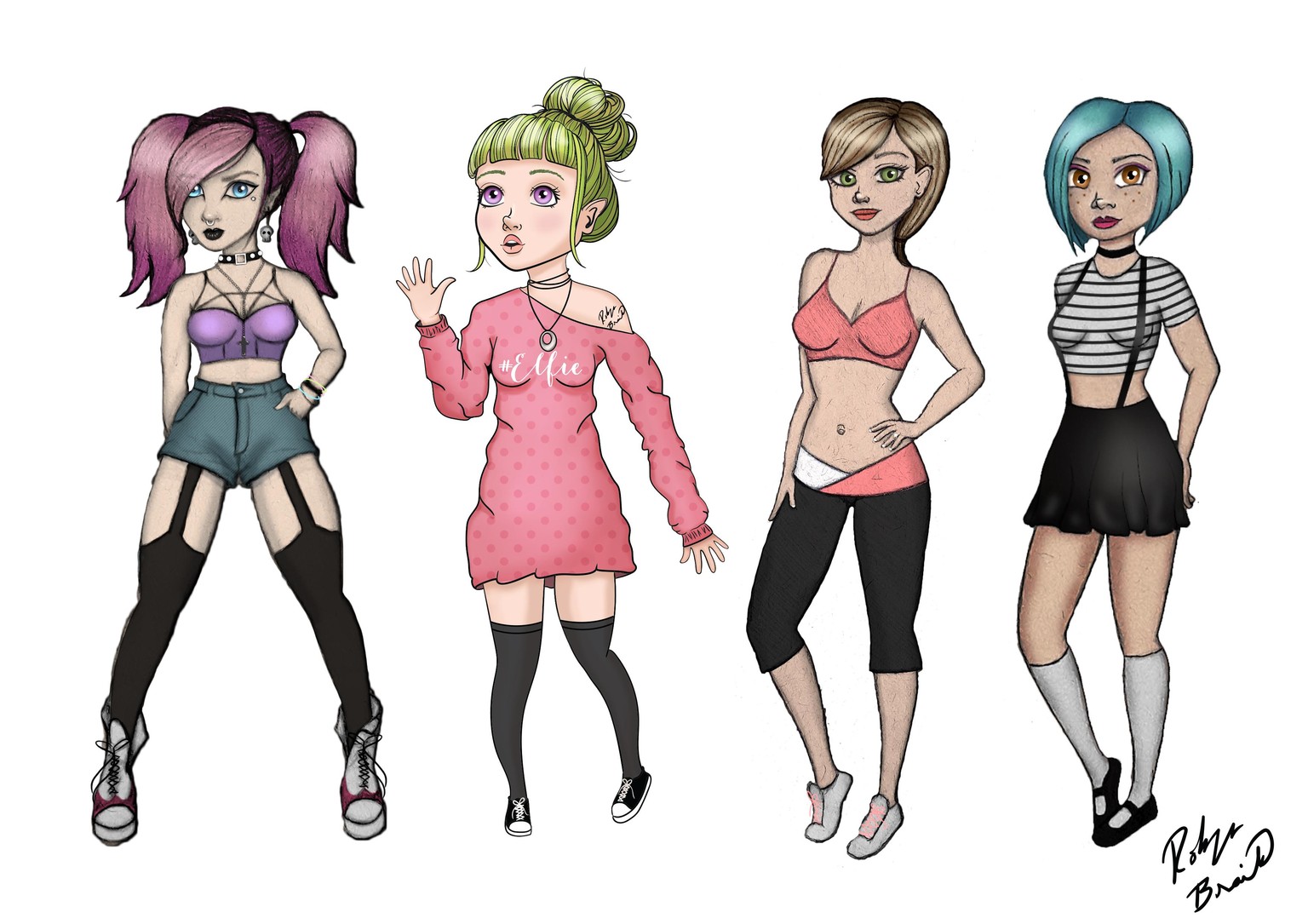 attractive female characters in a line-up - image 1 - student project