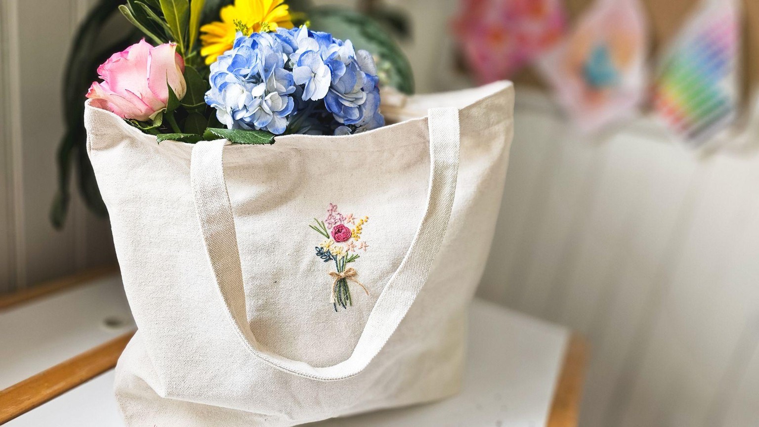 Hand Embroidered Tote Bag - image 1 - student project
