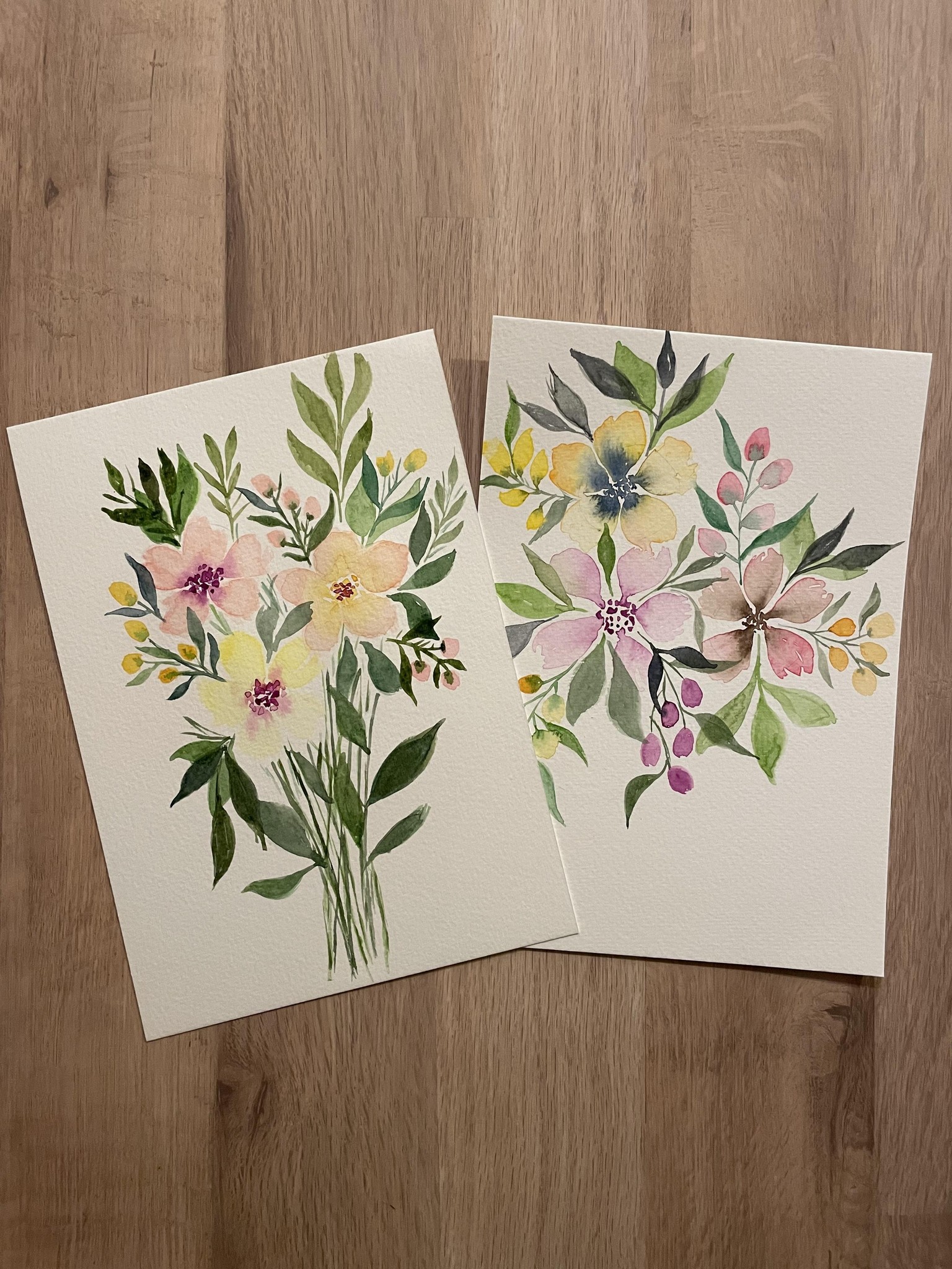 Loose watercolour flowers - image 2 - student project