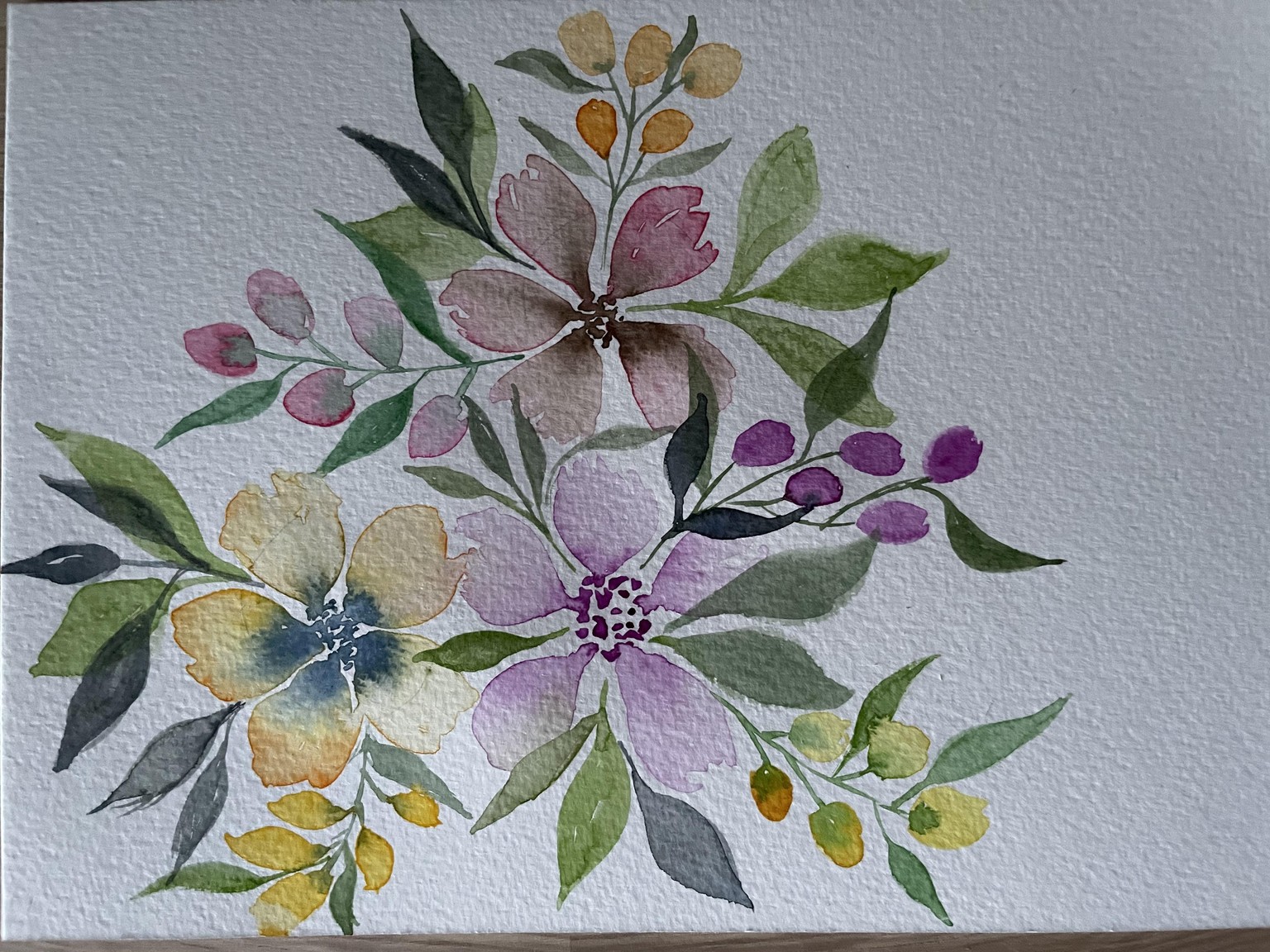 Loose watercolour flowers - image 3 - student project