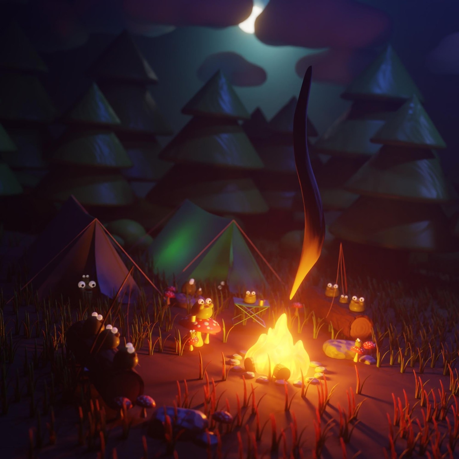 Camping frogs - image 1 - student project