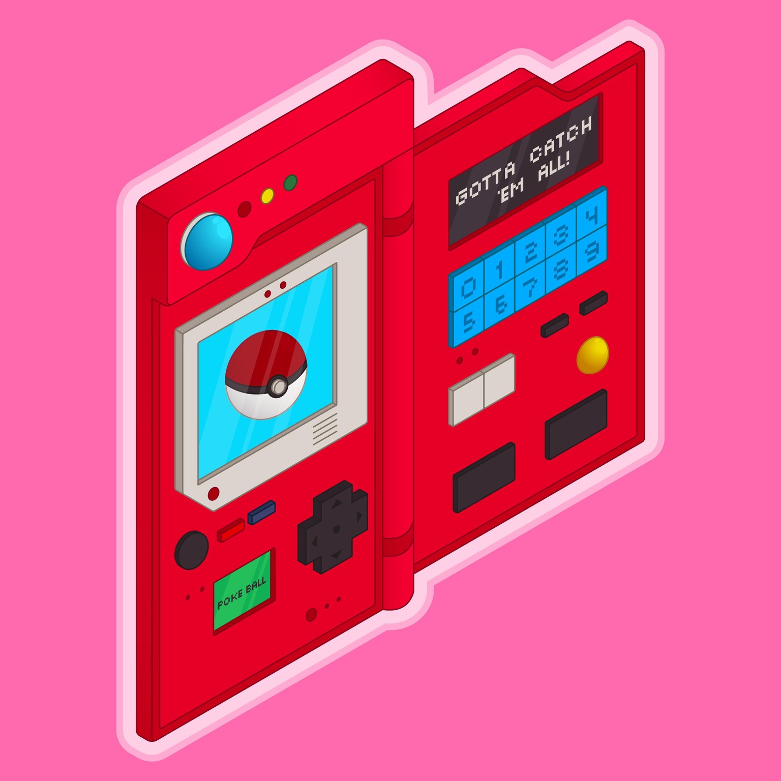 Pokedex Isometric Illustration - image 1 - student project