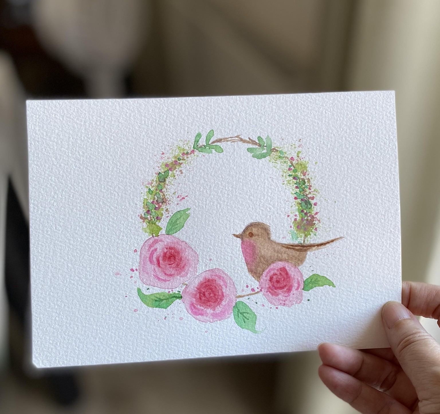Flower wreath and a little birdie - image 1 - student project