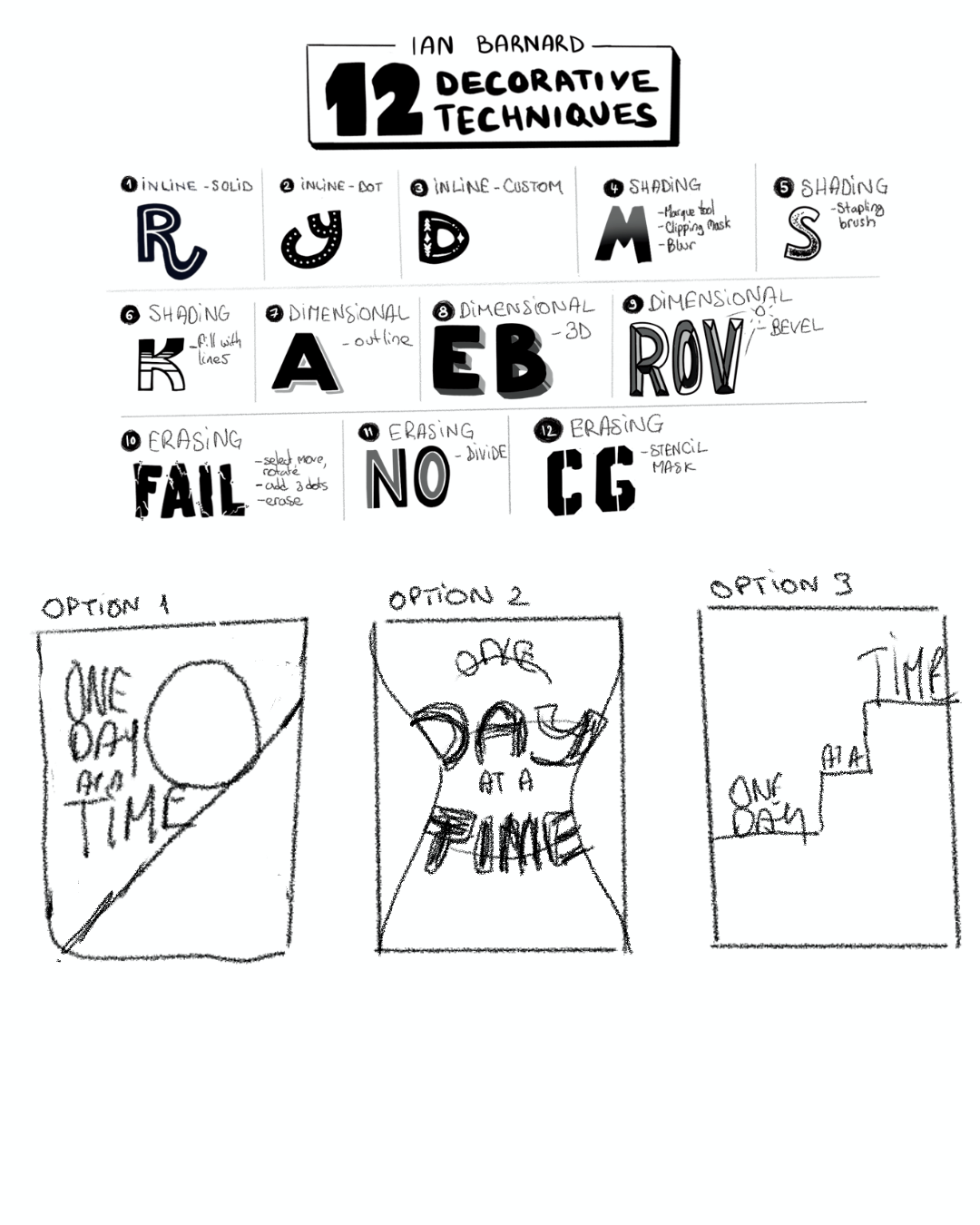 One day at a time - Decorative lettering - image 2 - student project