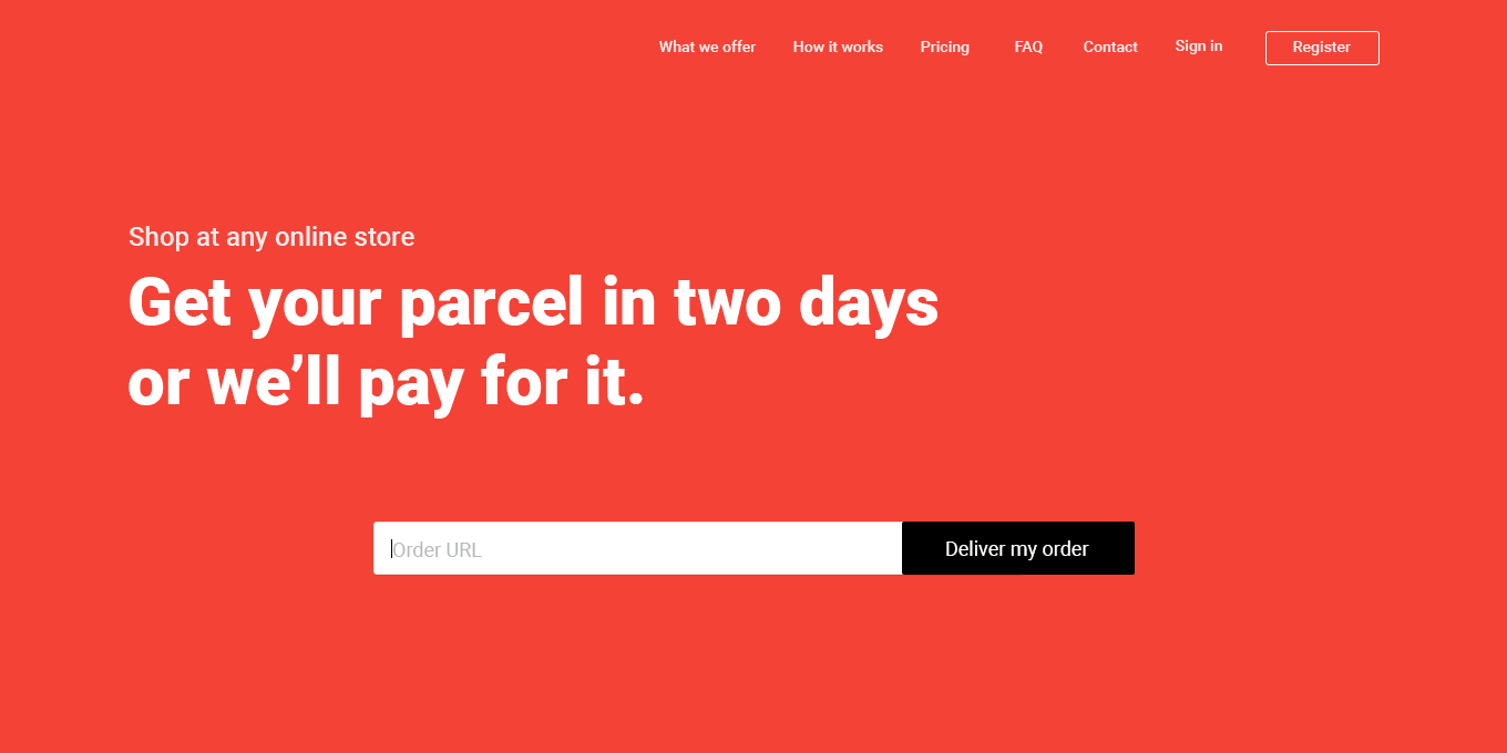 Order delivery landing page - image 1 - student project