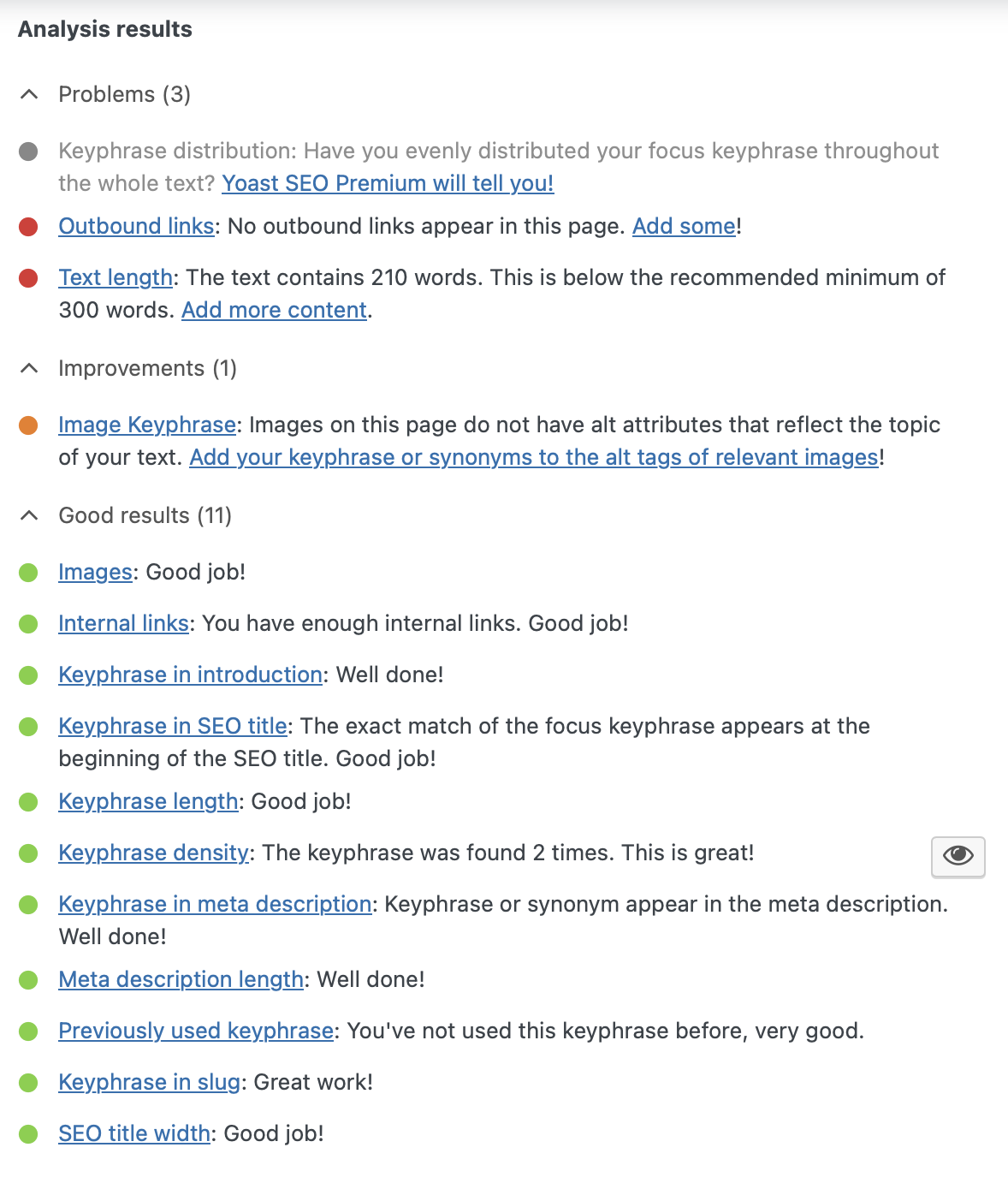 Improving On page SEO standing Using better keywords and text - image 2 - student project