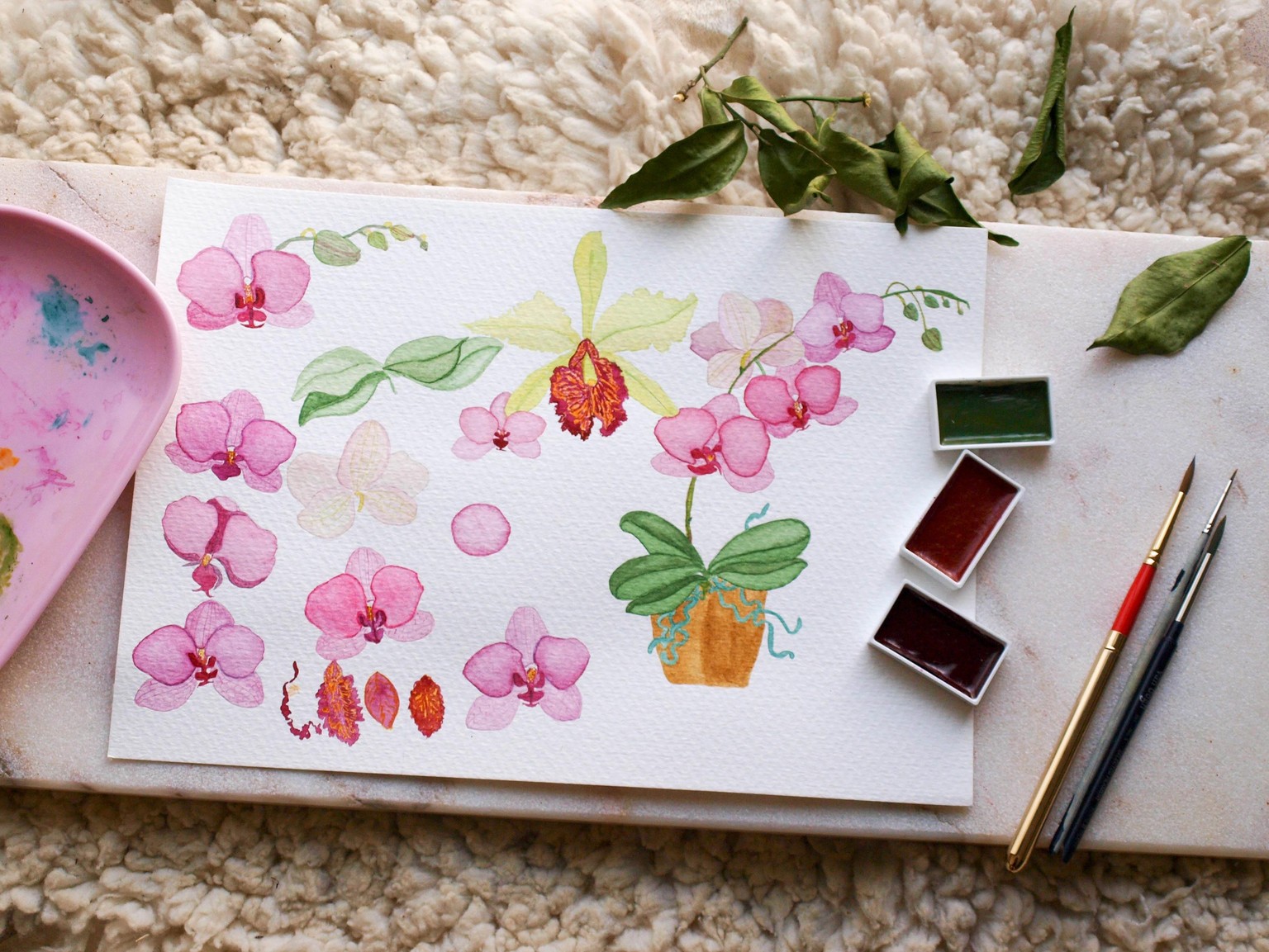 Watercolor Orchids - image 2 - student project
