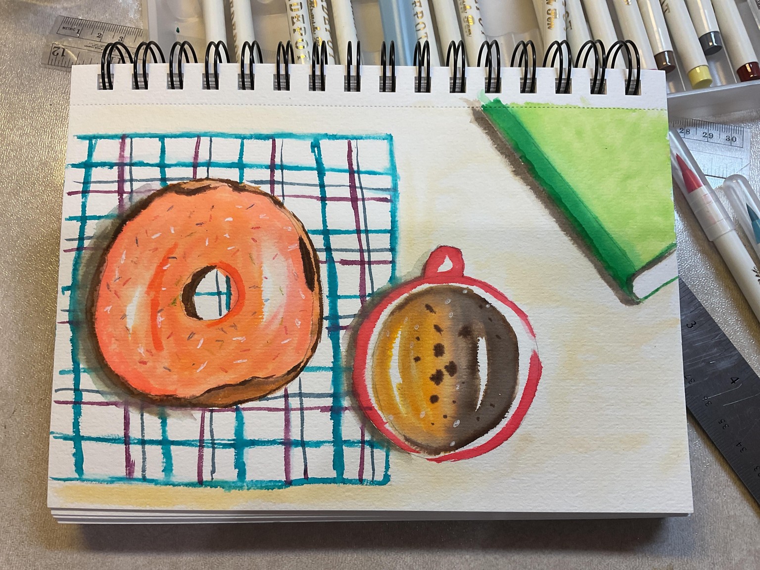 Breakfast with water color brush markers - image 1 - student project