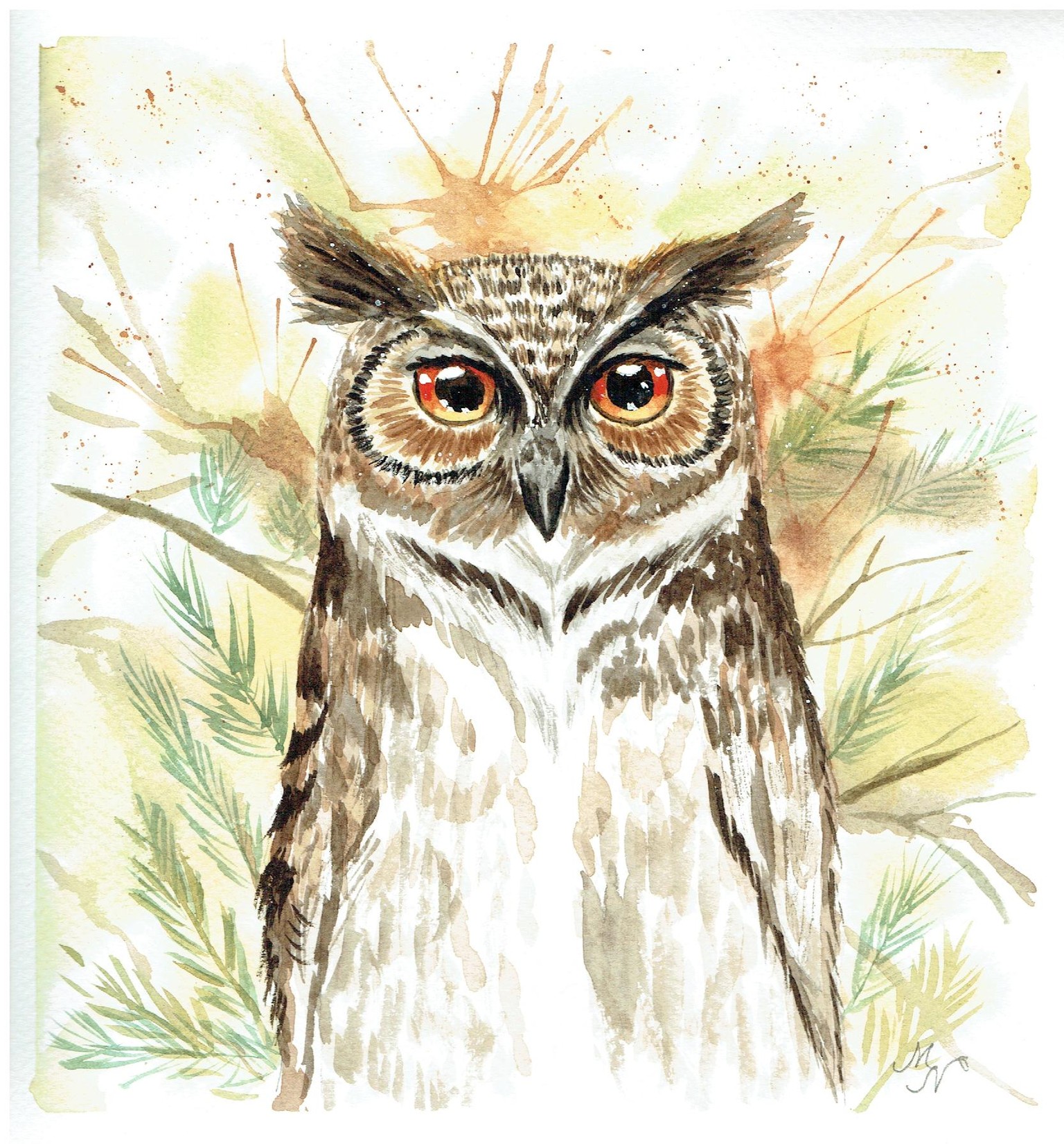Great Horned owl - class project - image 1 - student project