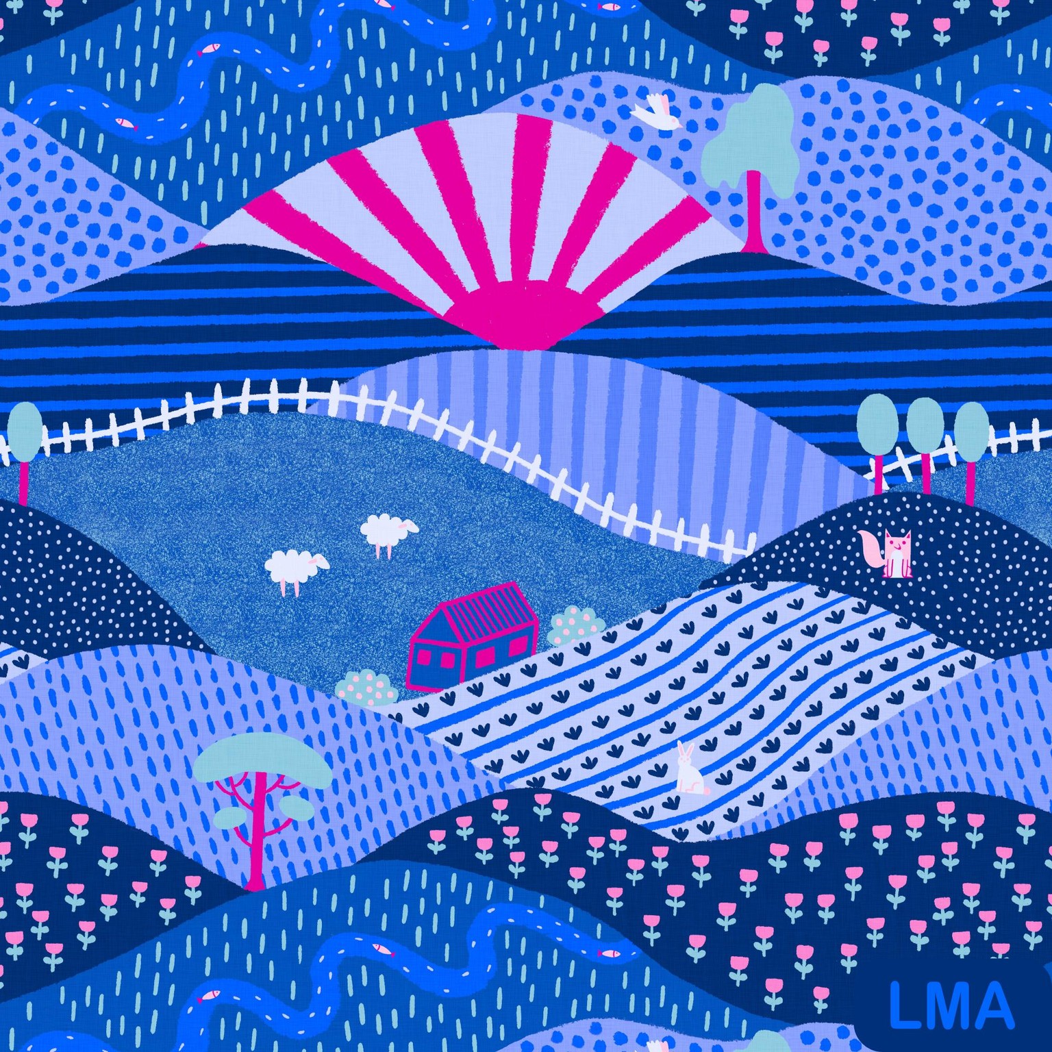 Whimsical Abstract Landscape Pattern - image 1 - student project