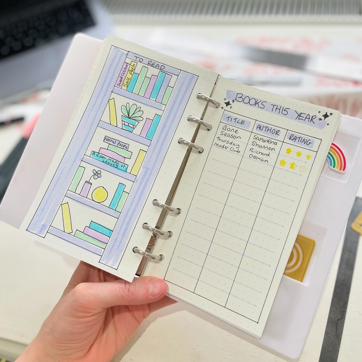 Planner, journal and book tracker pages - image 3 - student project