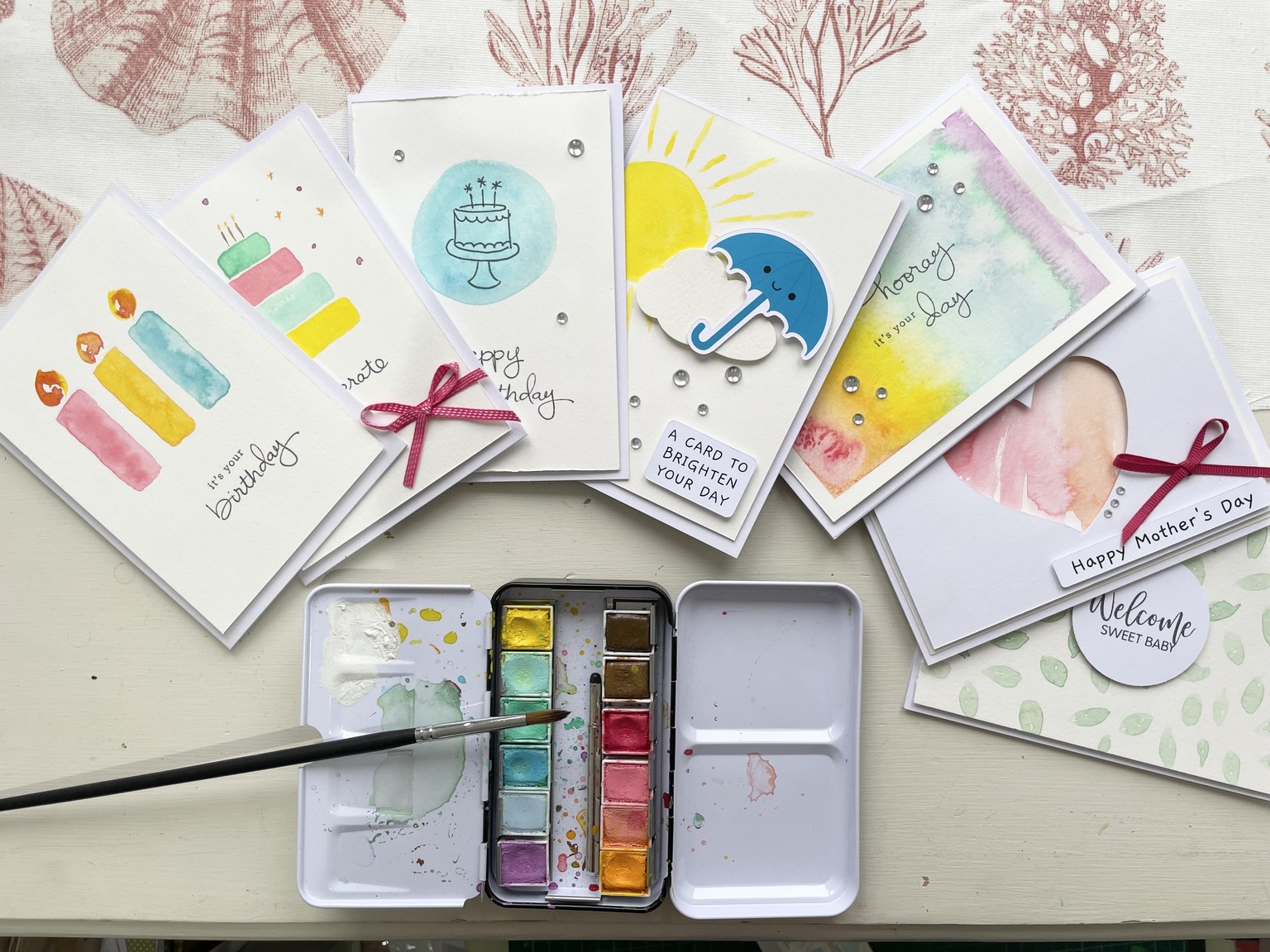 7 Watercolour Handmade Cards - image 2 - student project