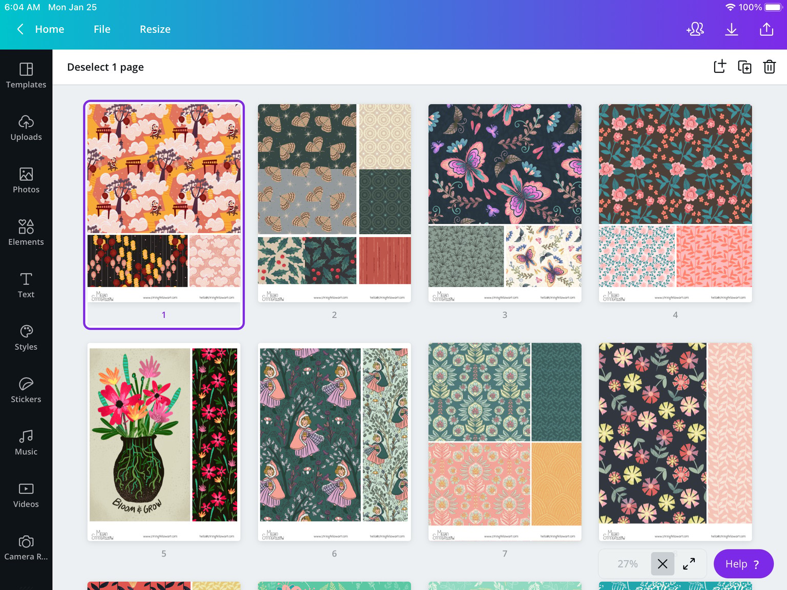 Surface Pattern Designs and Illustration Portfolio - image 3 - student project