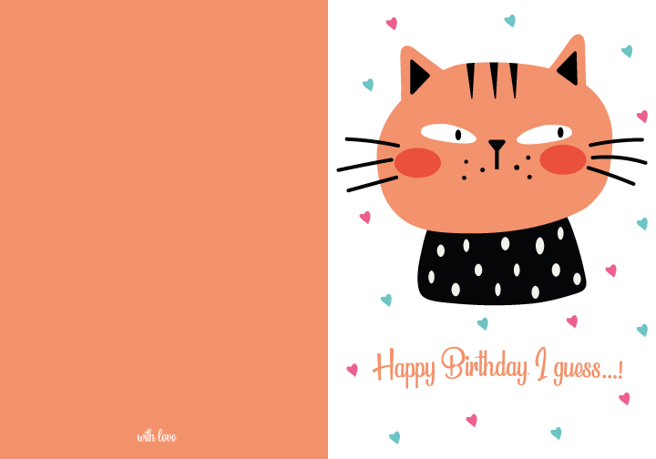 Cat HBD card - image 1 - student project
