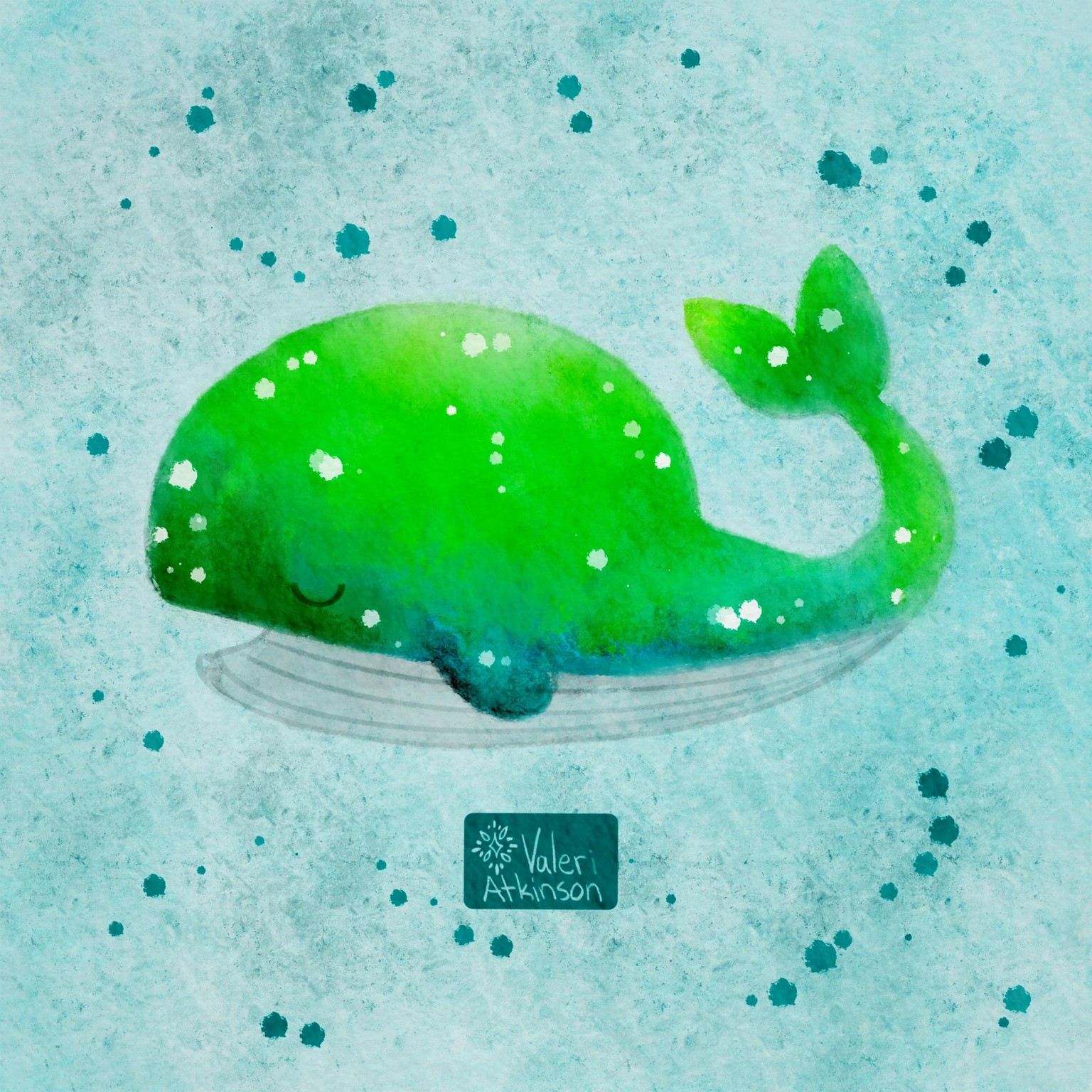 Watercolor Whale - image 1 - student project