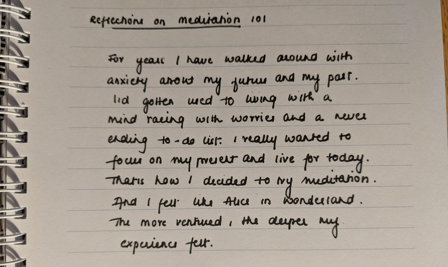 My reflections on Meditation 101 - image 2 - student project