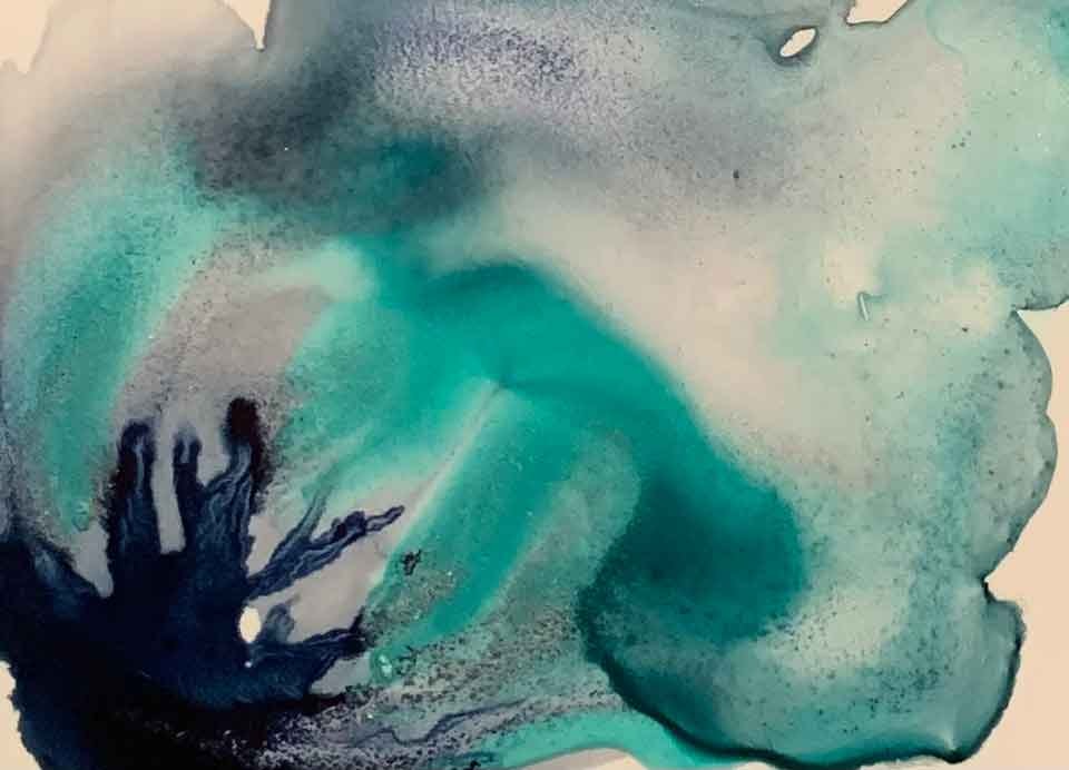 Ink abstracts on mineral paper - image 2 - student project