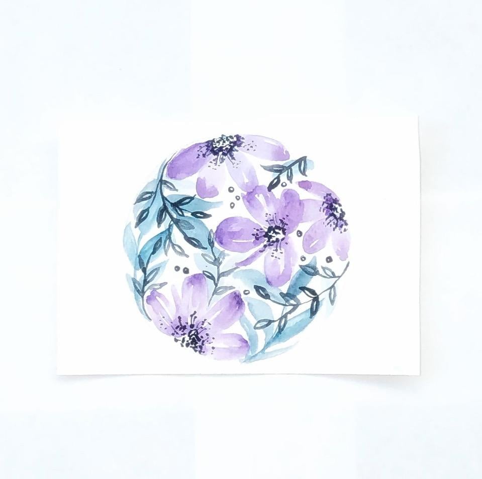 Watercolor florals - image 1 - student project