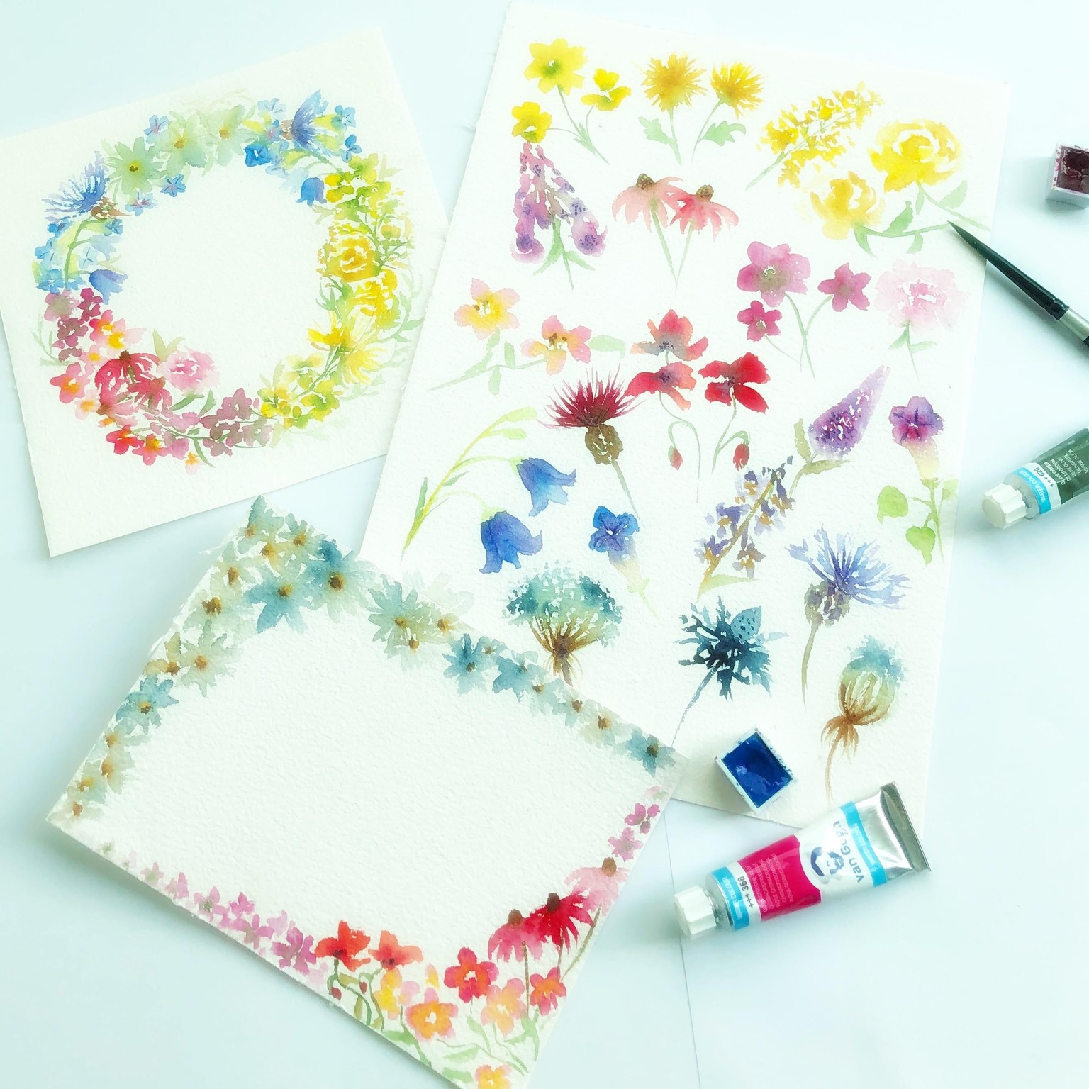 Watercolor Wildflowers - image 1 - student project