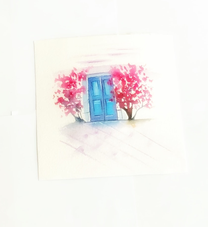 Watercolor bougainvillea - image 1 - student project