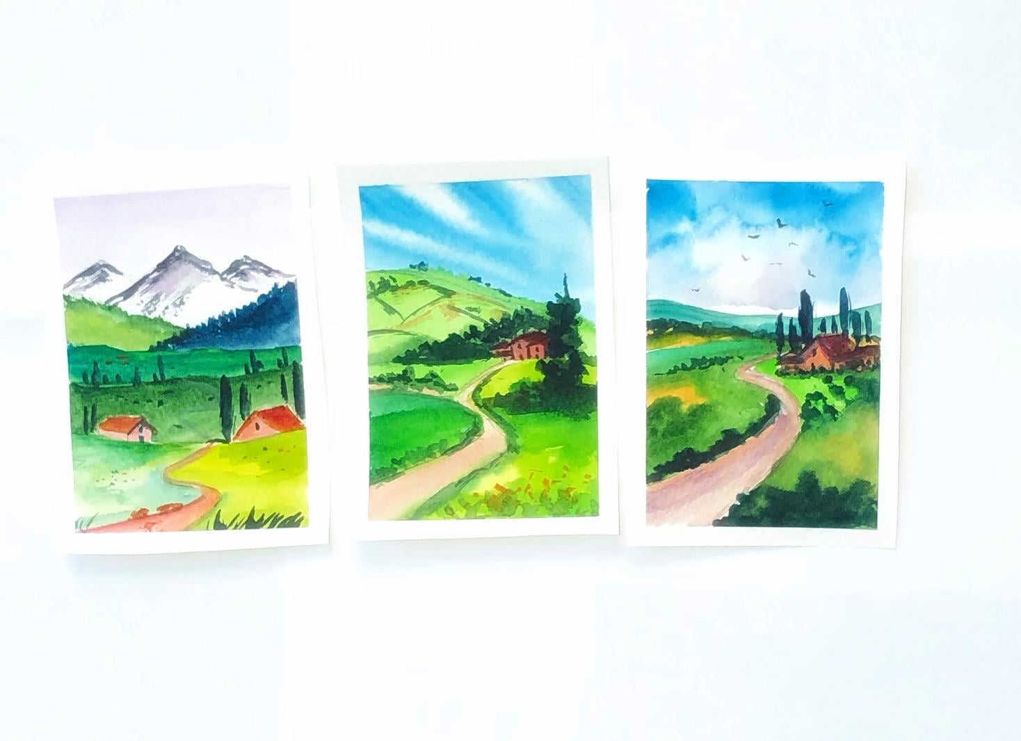 Watercolor landscape - image 1 - student project