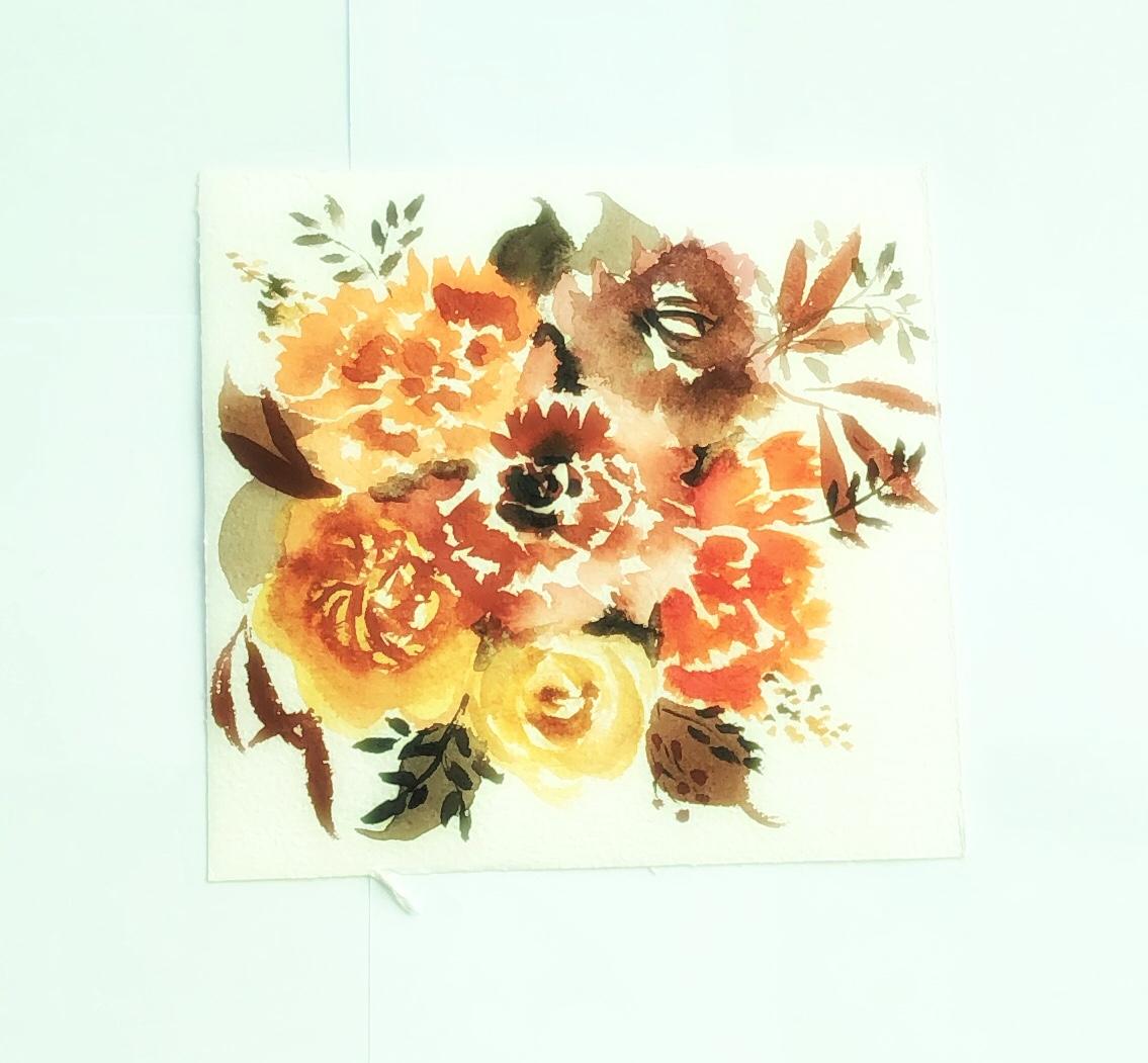 Autumn themed floral bouquet - image 1 - student project