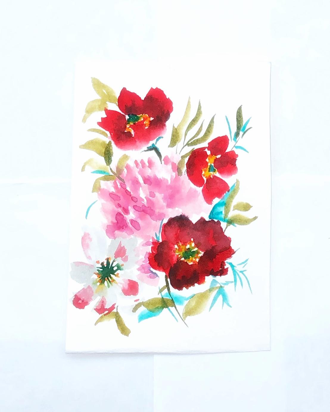 Watercolor florals - image 1 - student project