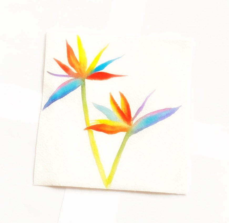 Bird of paradise in watercolor - image 1 - student project