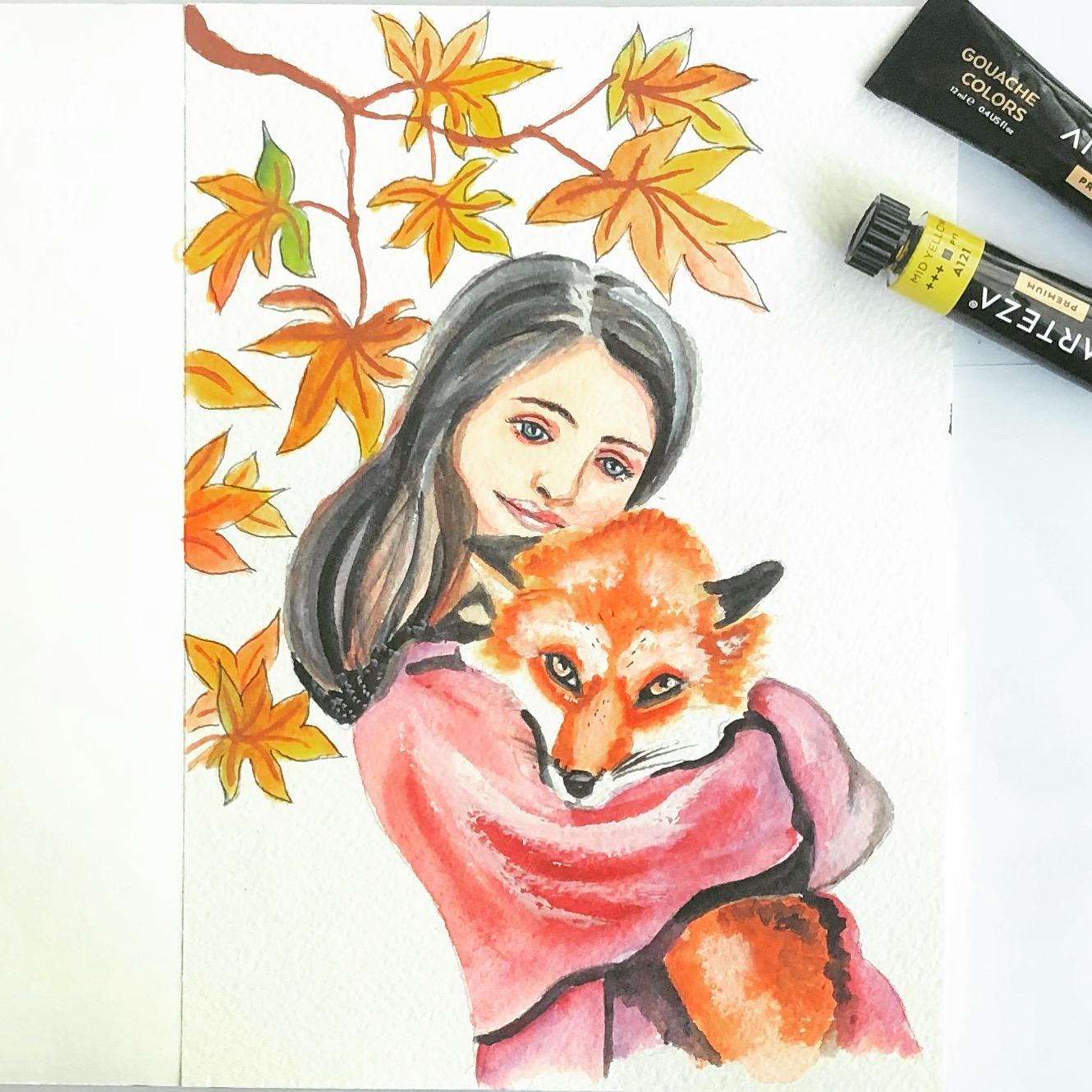 Portrait in Gouache - image 1 - student project