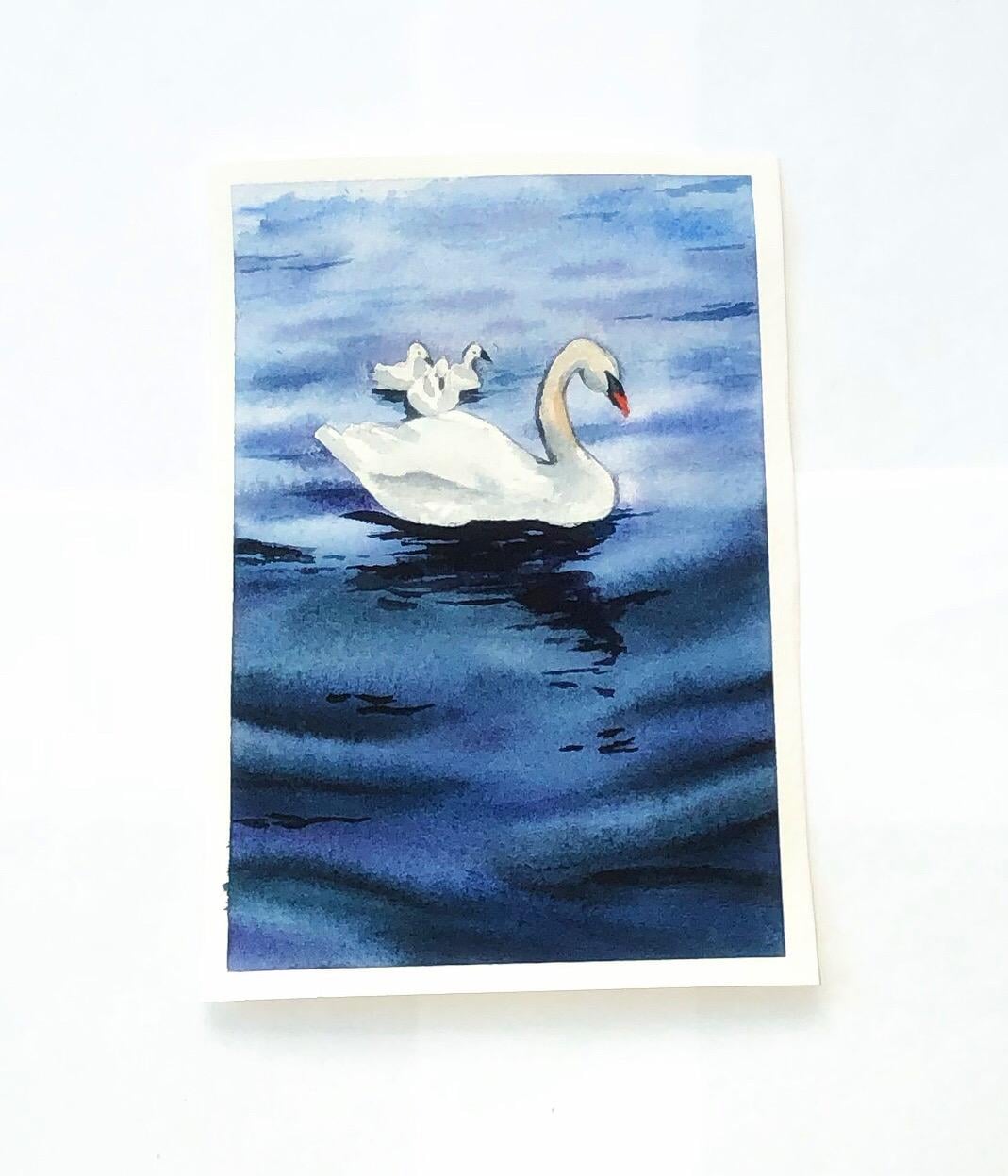Watercolor swan lake - image 1 - student project