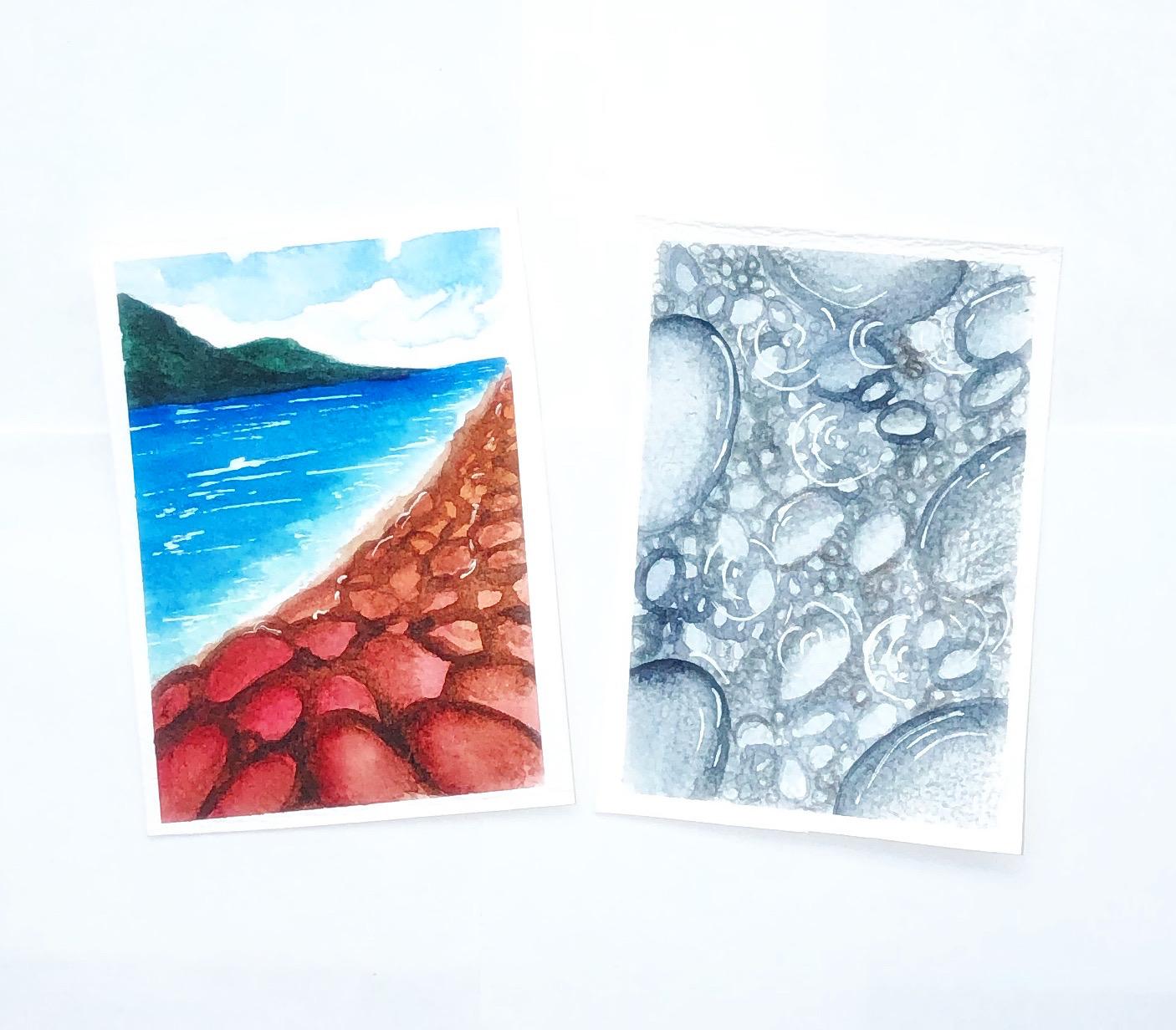 Watercolor pebbles - image 1 - student project