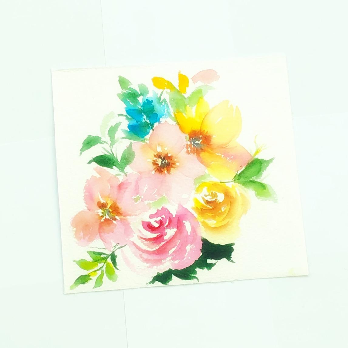 Expressive bright watercolor florals - image 1 - student project