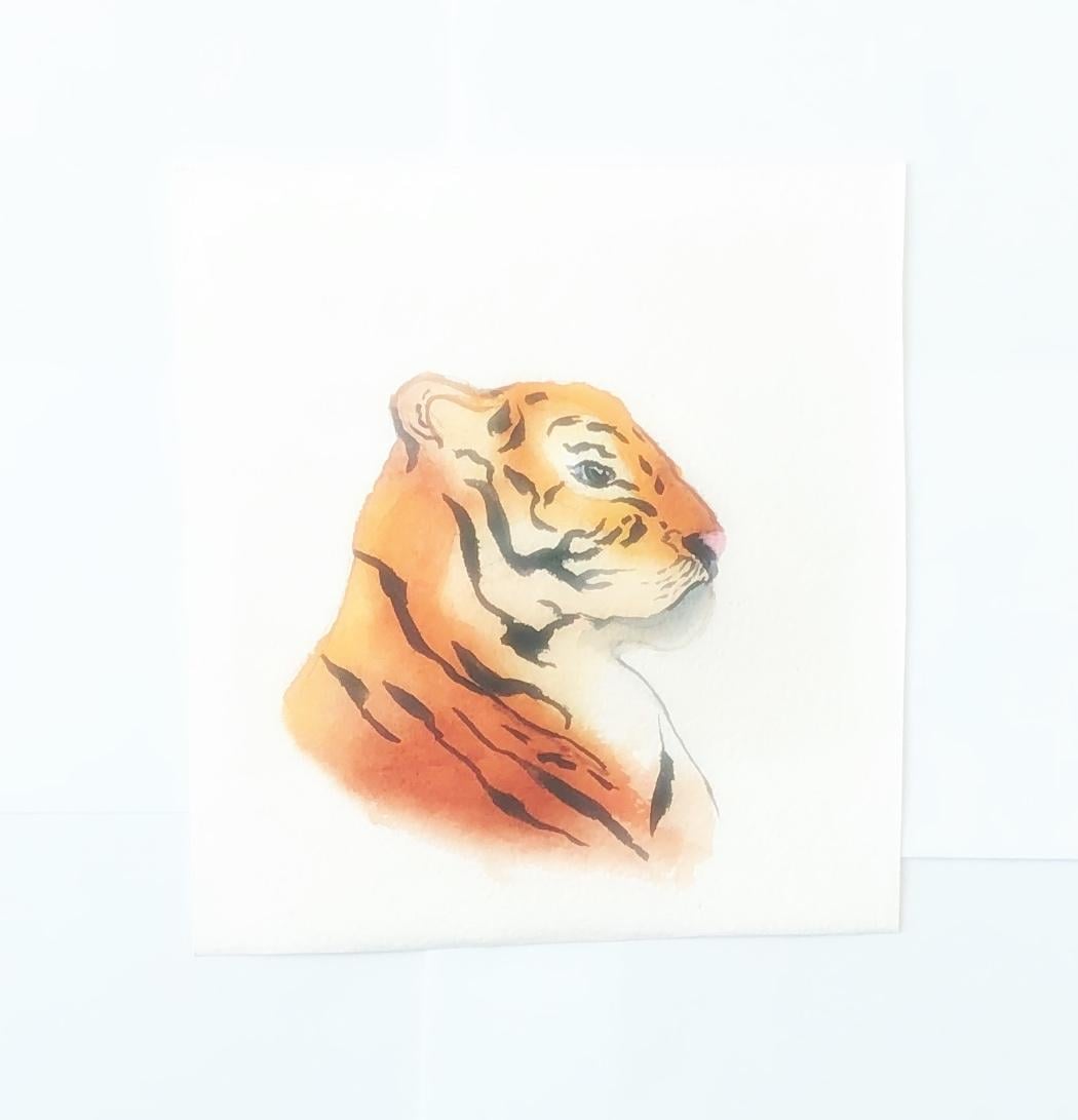 Tiger in watercolor - image 1 - student project