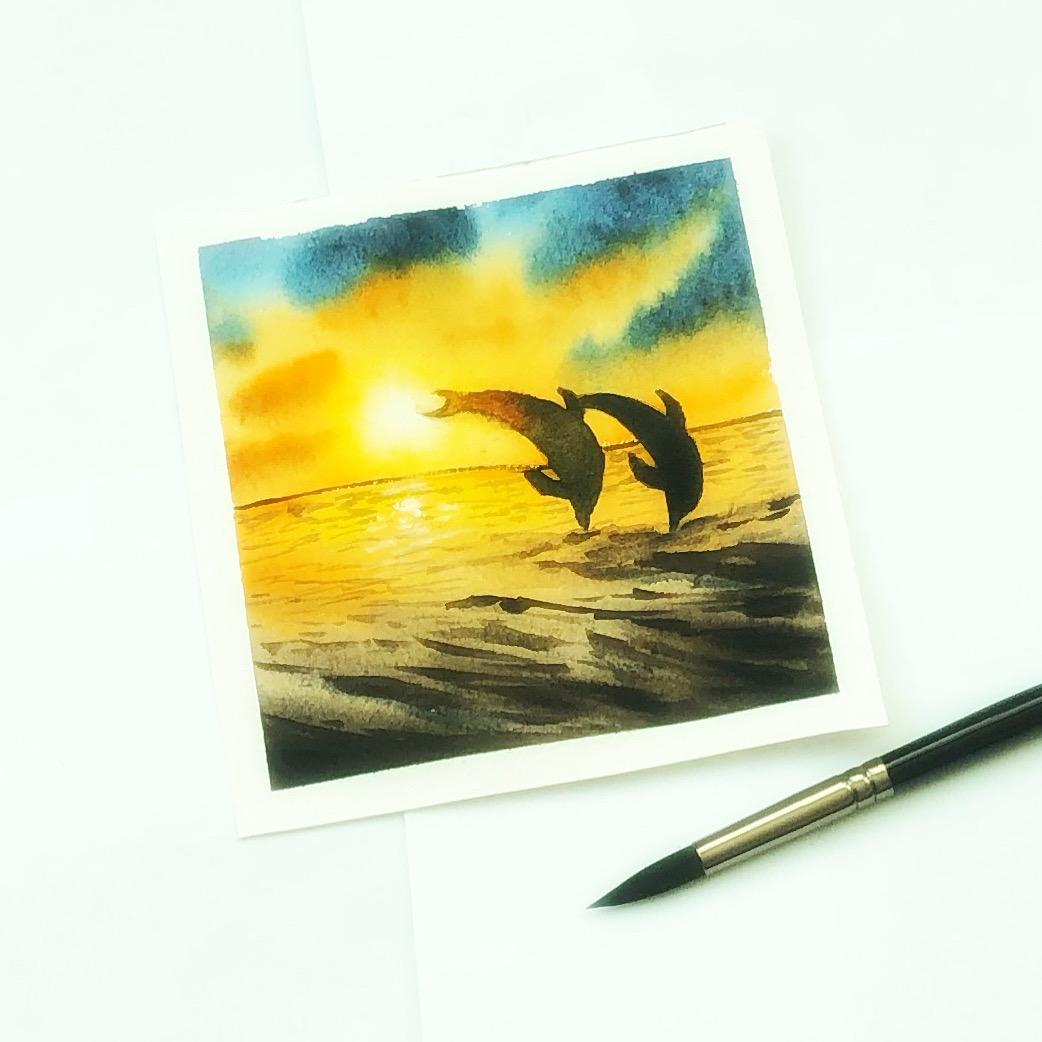 Watercolor waterscape - image 1 - student project