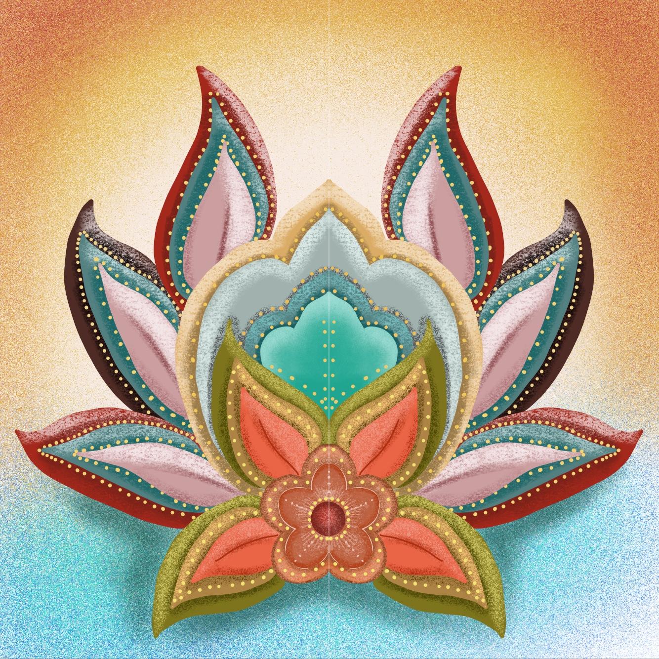 Lotus motif in Procreate - image 1 - student project