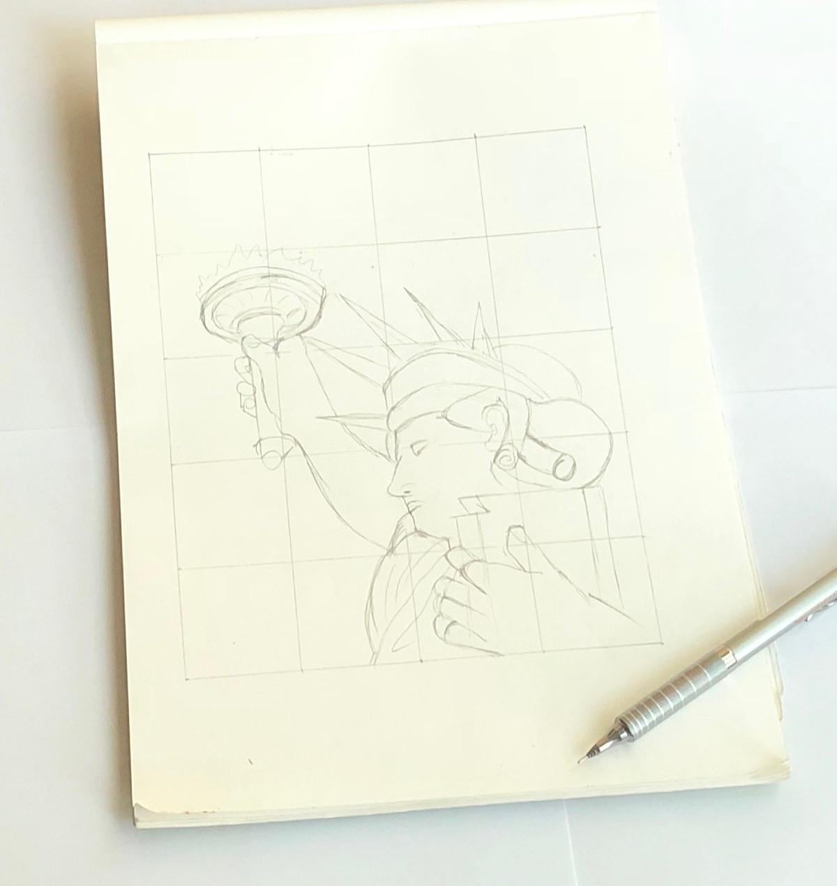 Statue drawing - image 1 - student project