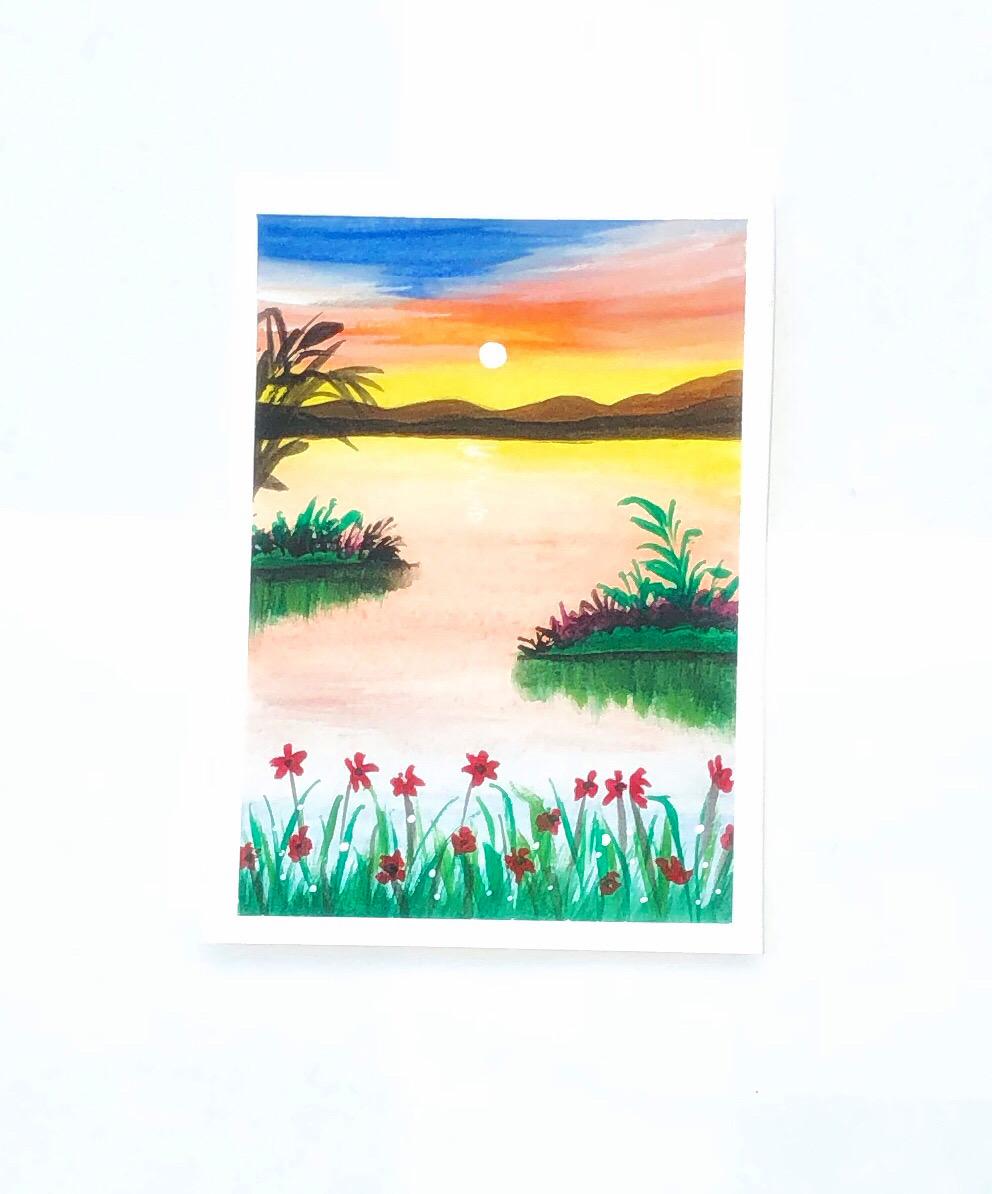 Gouache sunset - image 1 - student project