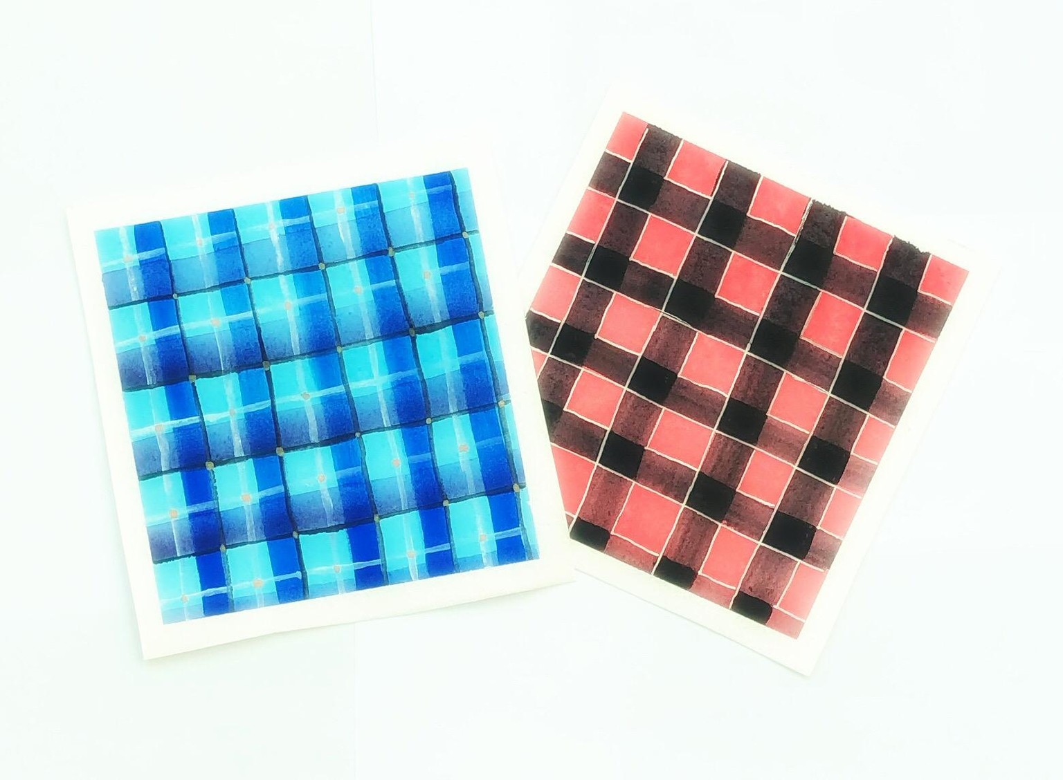Painting plaid in watercolor and gouache - image 1 - student project