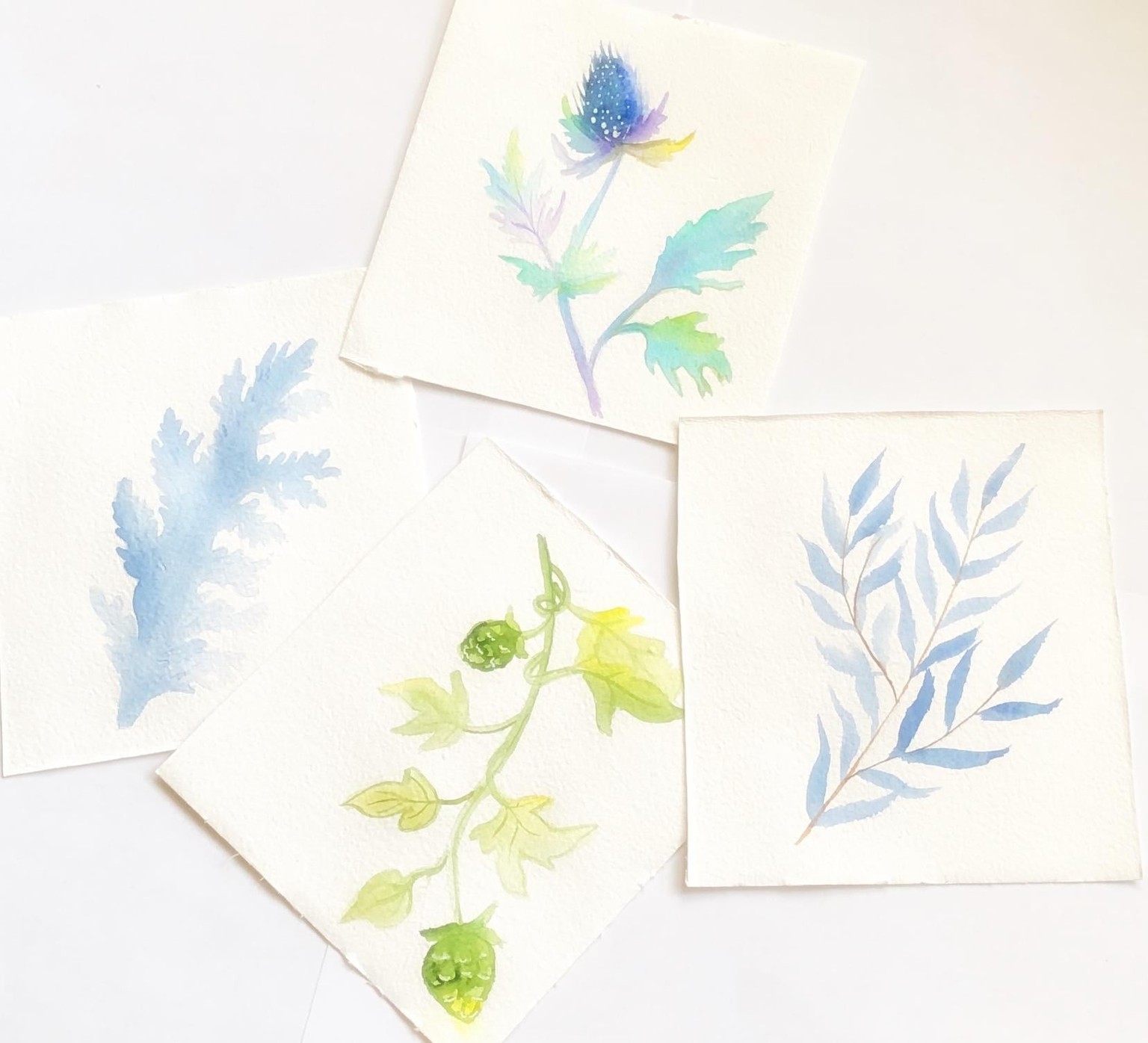 Trendy greenery in watercolor - image 2 - student project