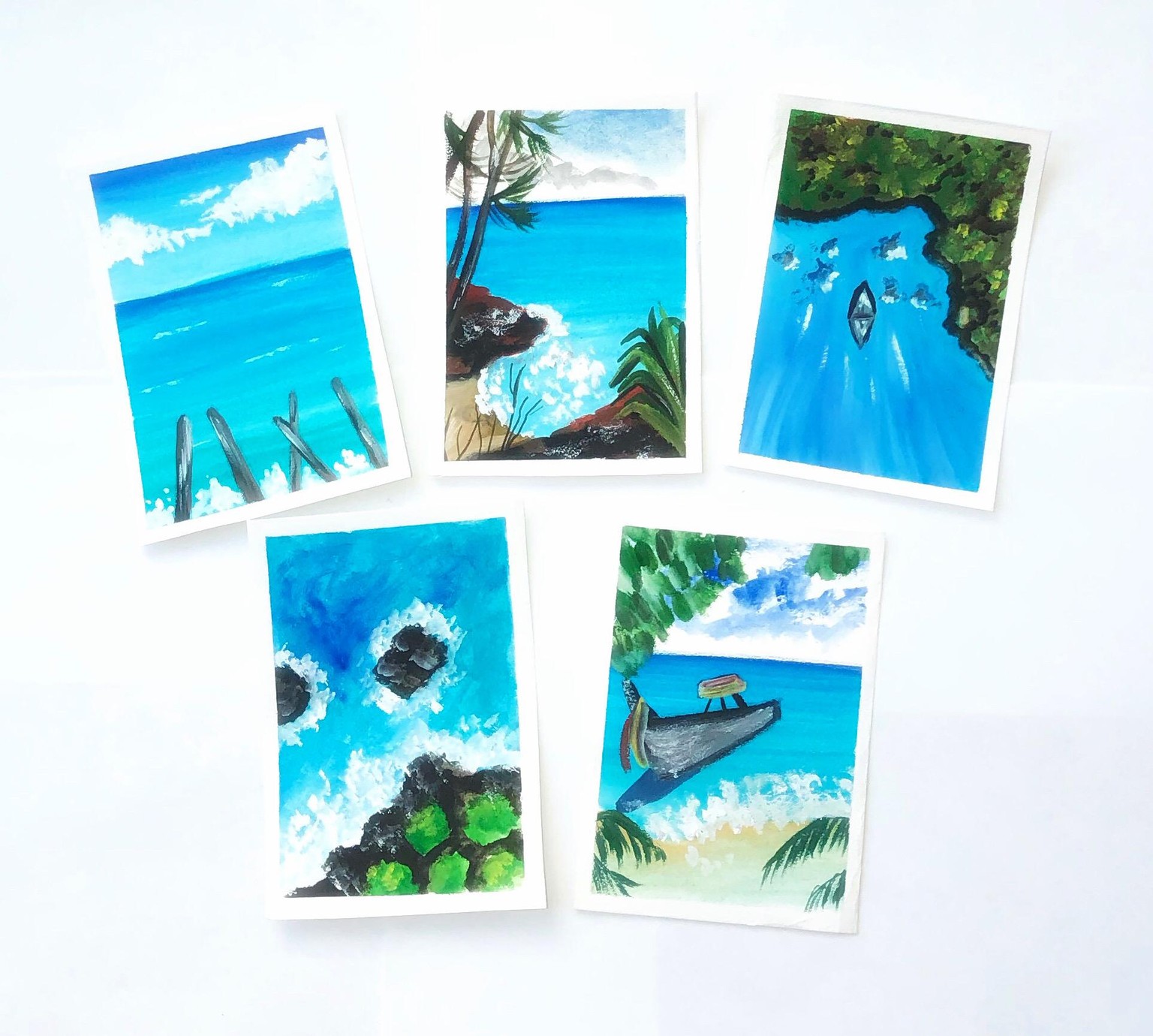 Gouache seascape - image 1 - student project