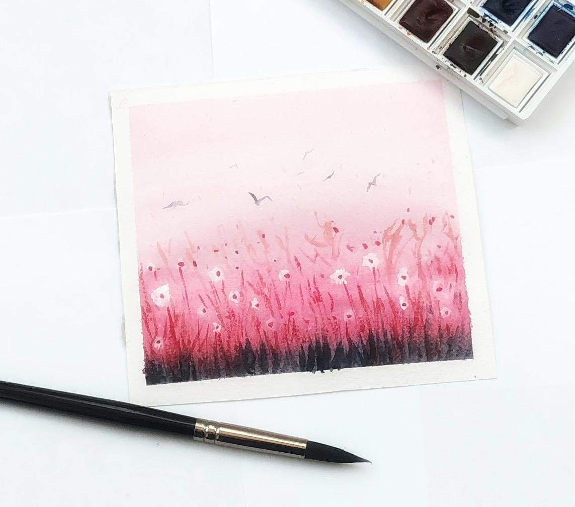 Watercolor meadow - image 1 - student project